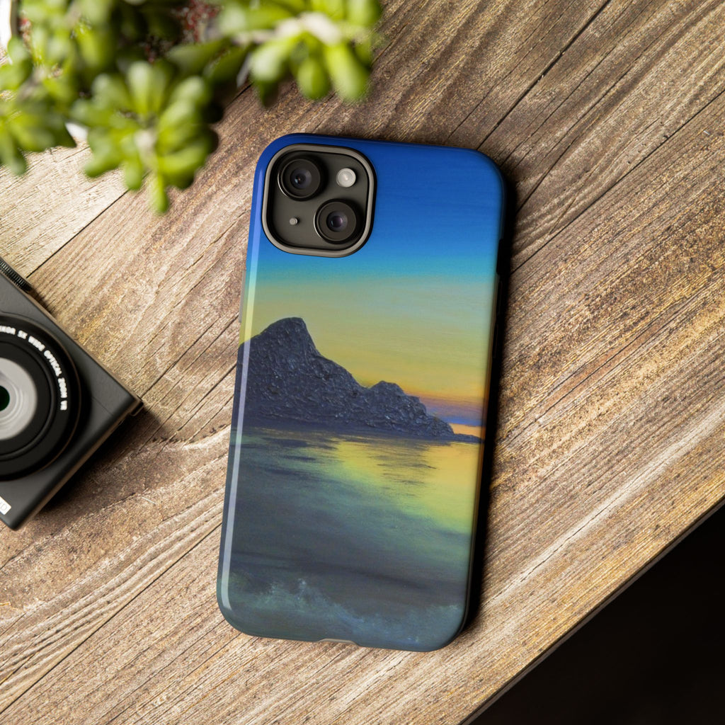 Sunset Cove Phone Case — Durable Protective Tough Case with Tranquil Beach Landscape