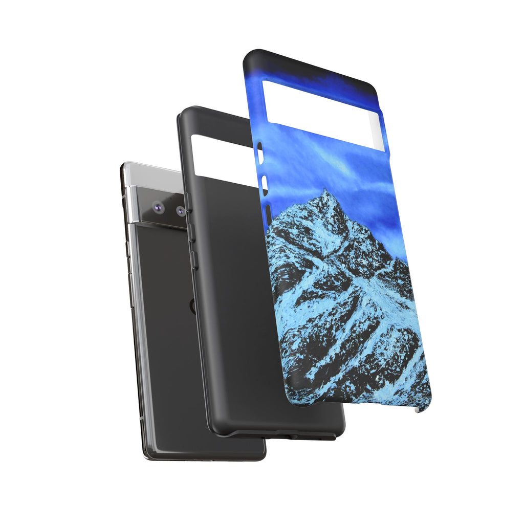 Mountain Peak Blue Tough Phone Case — Rugged Protective iPhone Cover