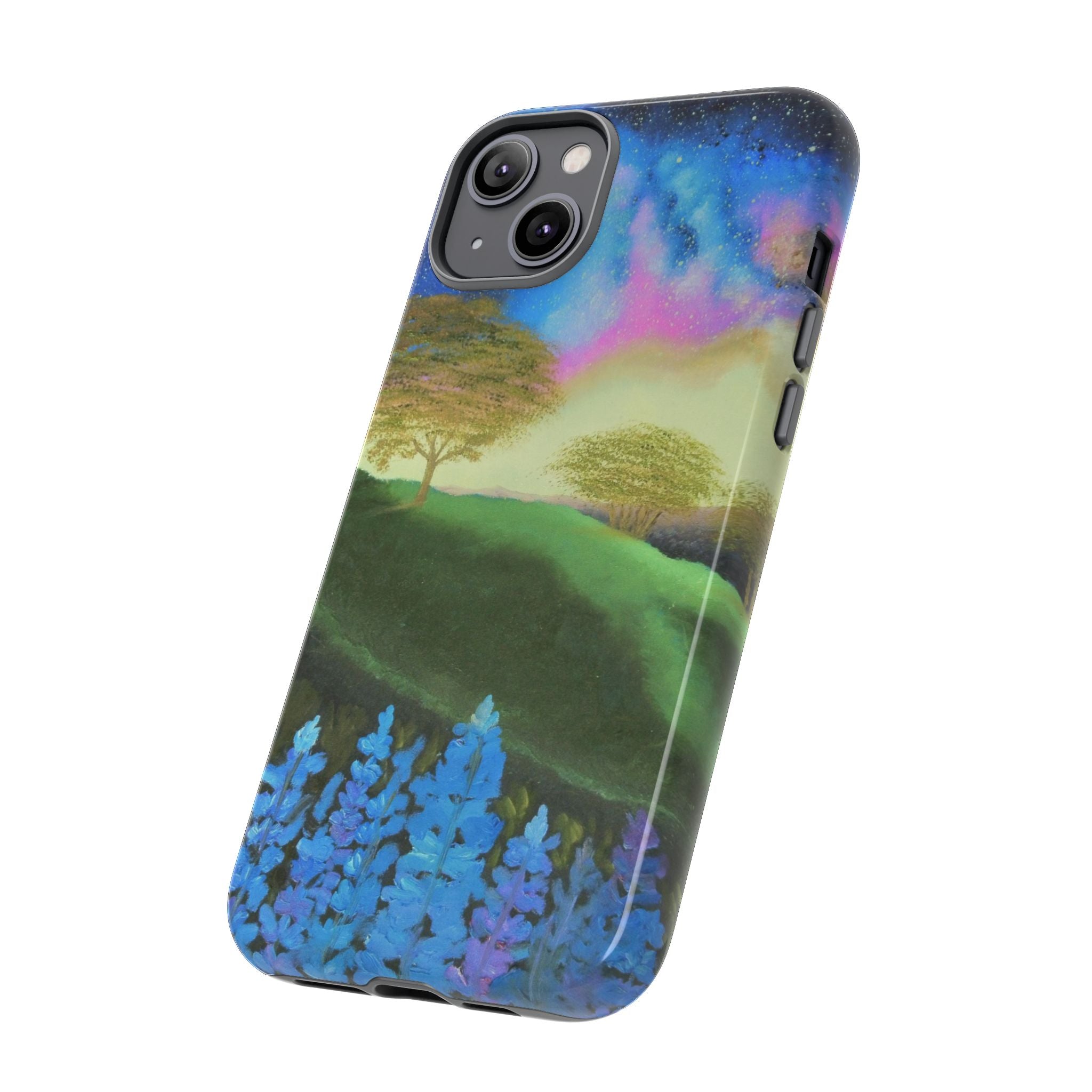 Aurora Nightscape Phone Case — Galaxy Meadow Protective Case