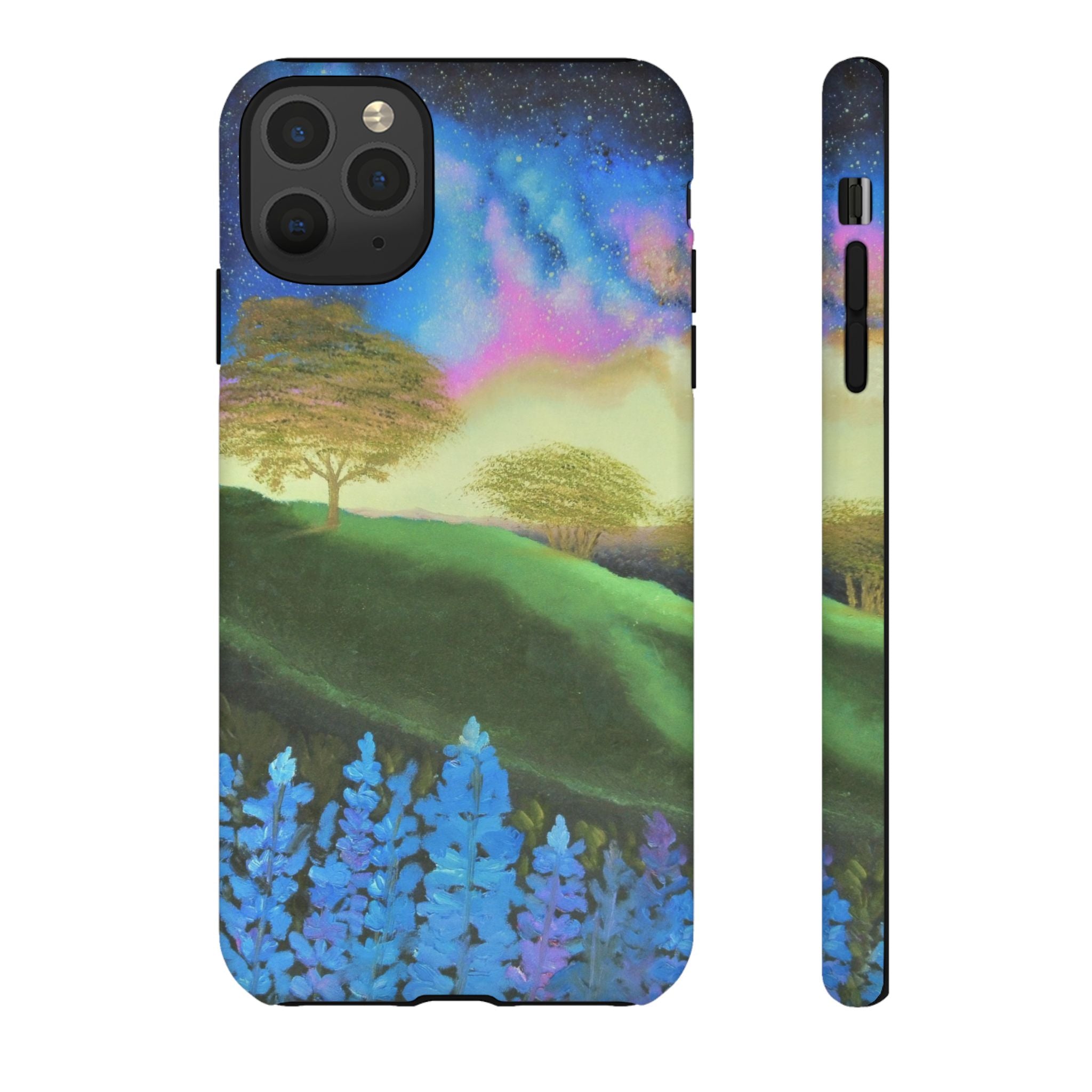 Aurora Nightscape Phone Case — Galaxy Meadow Protective Case
