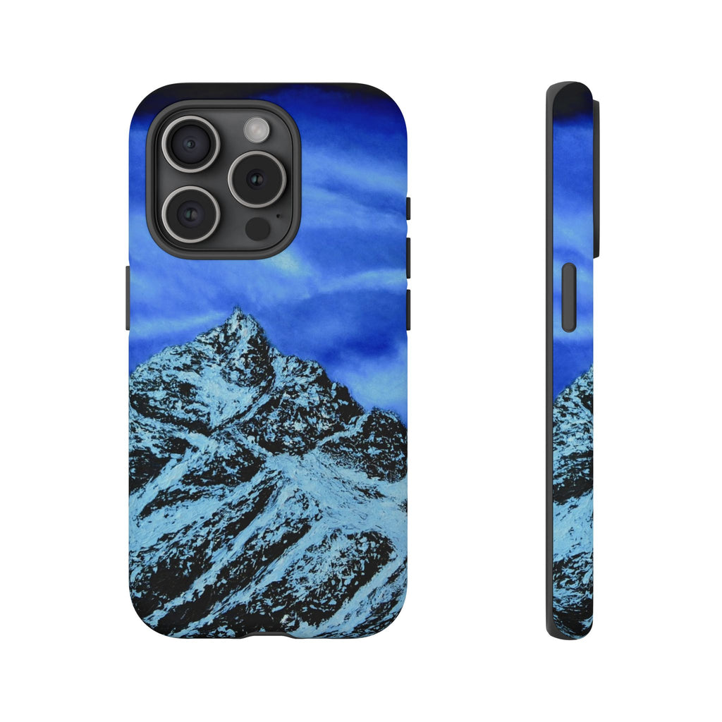 Mountain Peak Blue Tough Phone Case — Rugged Protective iPhone Cover