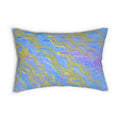 Coastal Wave Lumbar Pillow — Pastel Blue Abstract Decorative Pillow