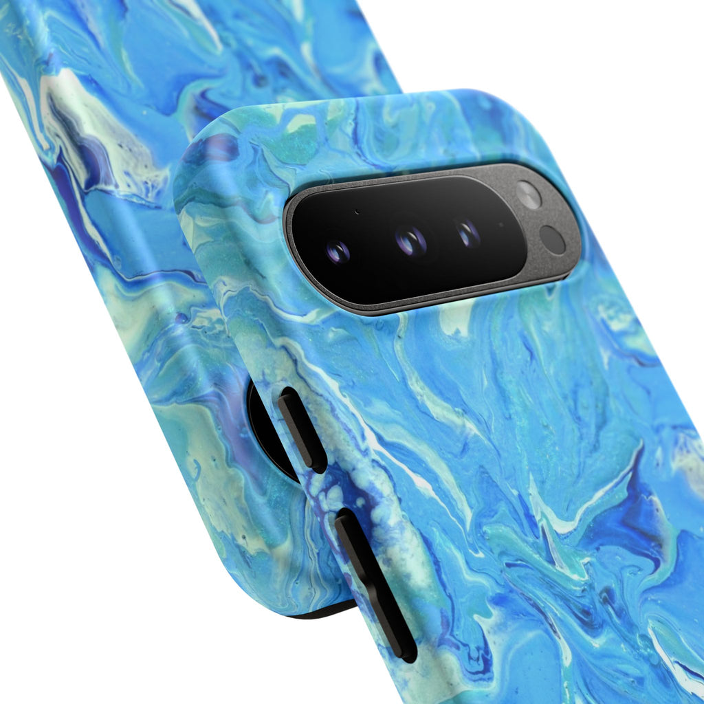Blue Marble Tough Phone Case — Ocean Swirl Protective iPhone Cover
