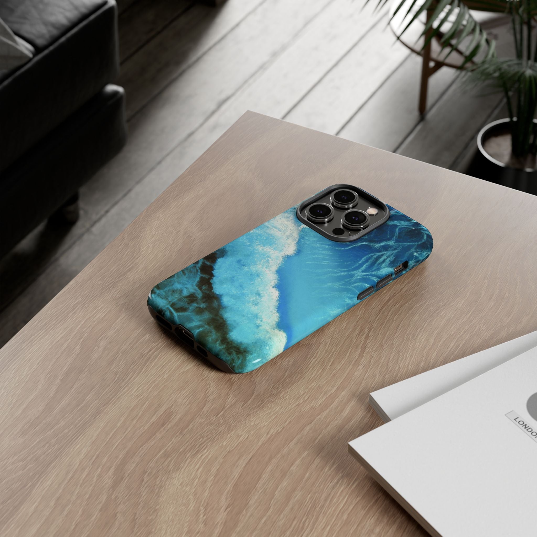 Ocean Wave Tough Phone Case — Blue Sea Water Protective Cover