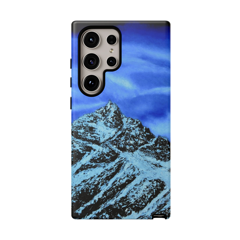 Mountain Peak Blue Tough Phone Case — Rugged Protective iPhone Cover