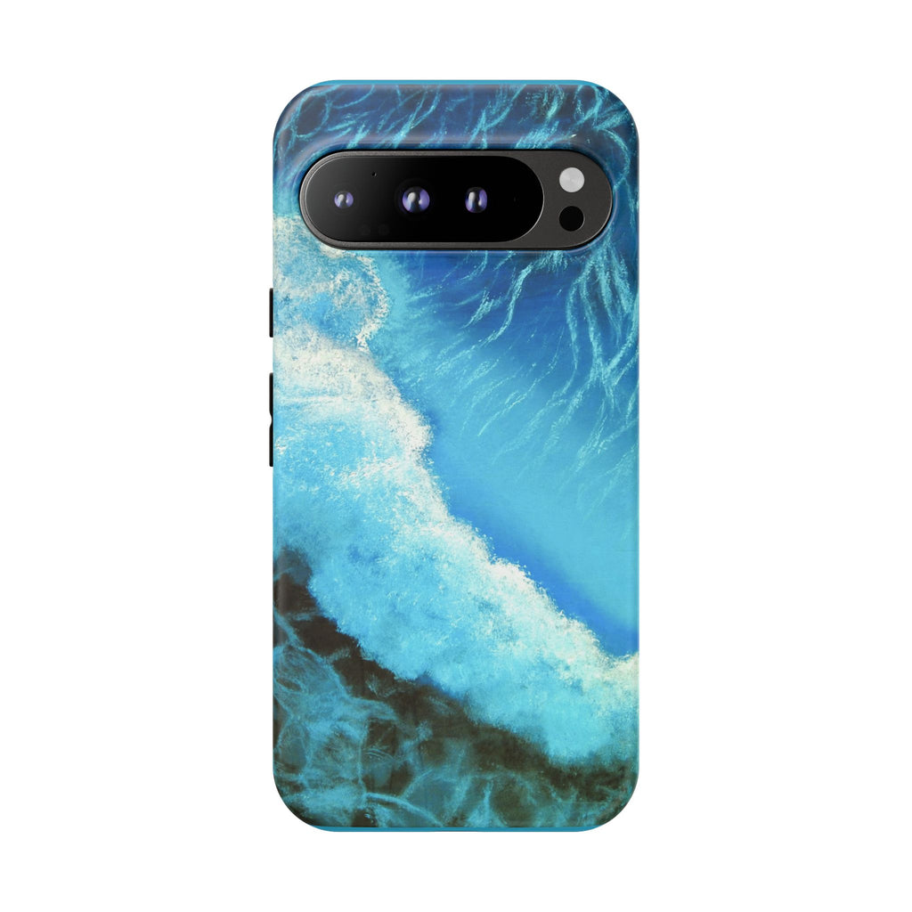 Ocean Wave Tough Phone Case — Blue Sea Water Protective Cover