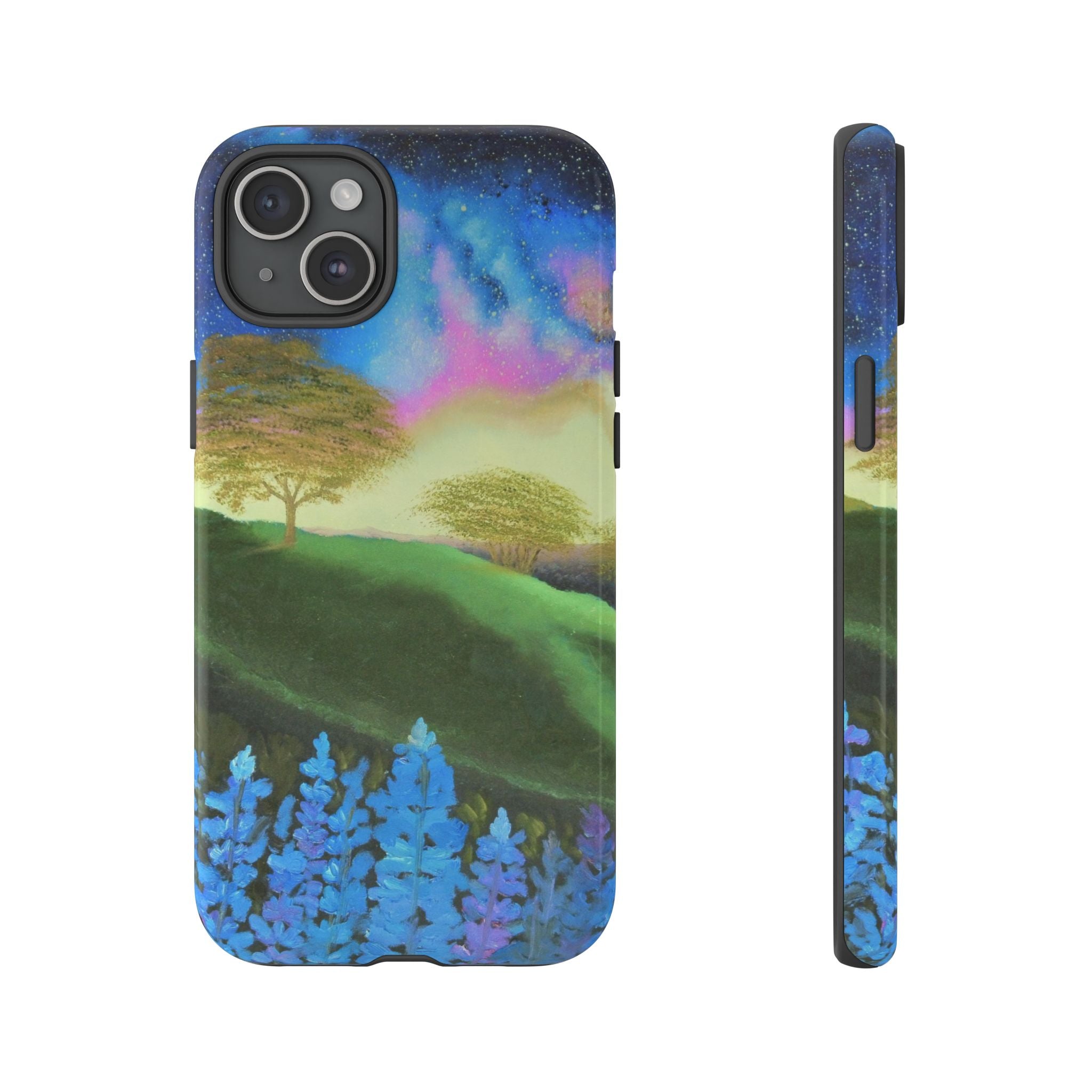 Aurora Nightscape Phone Case — Galaxy Meadow Protective Case