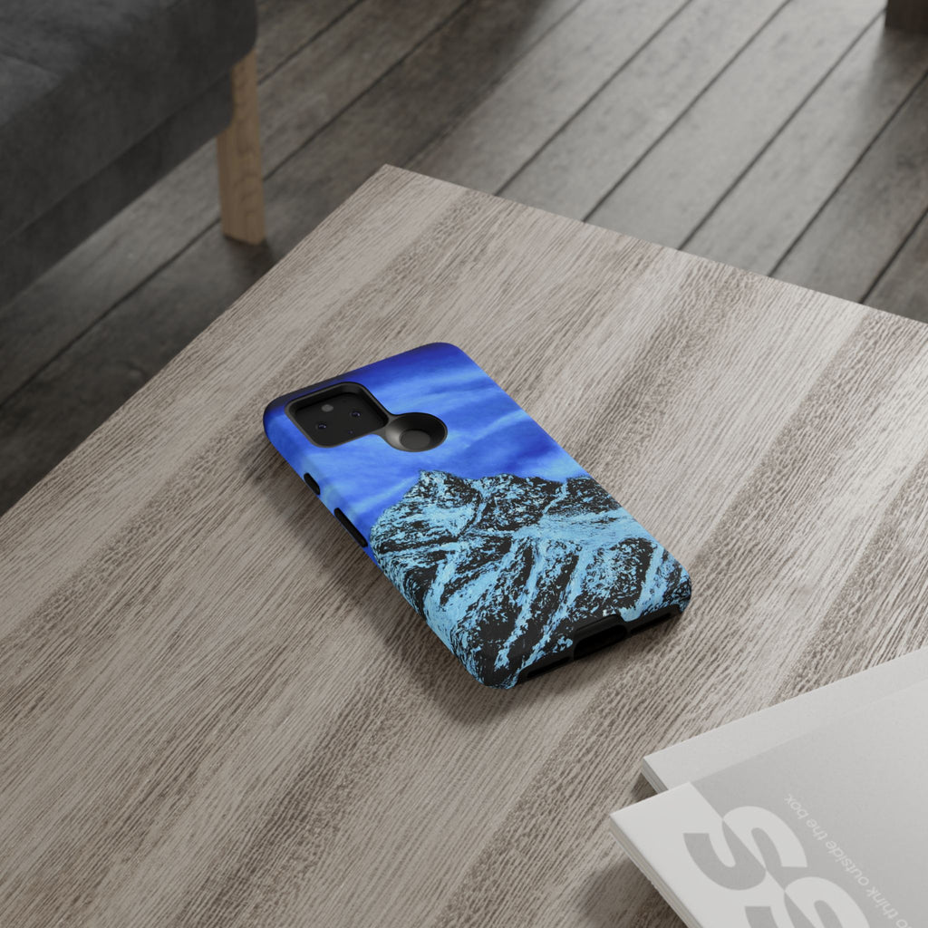 Mountain Peak Blue Tough Phone Case — Rugged Protective iPhone Cover