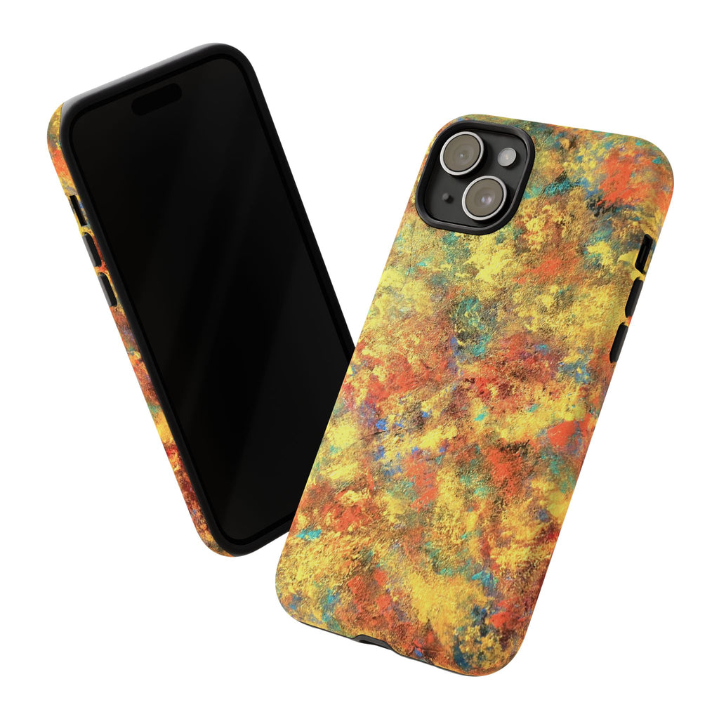 Abstract Autumn Marble Phone Case — Protective iPhone Cover with Warm Fall Colors