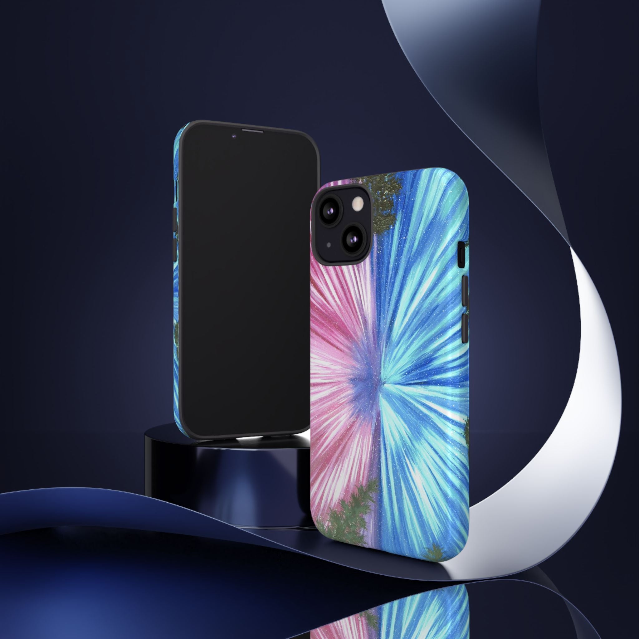 Phone Case — Pink & Blue Burst Tough Protective Case