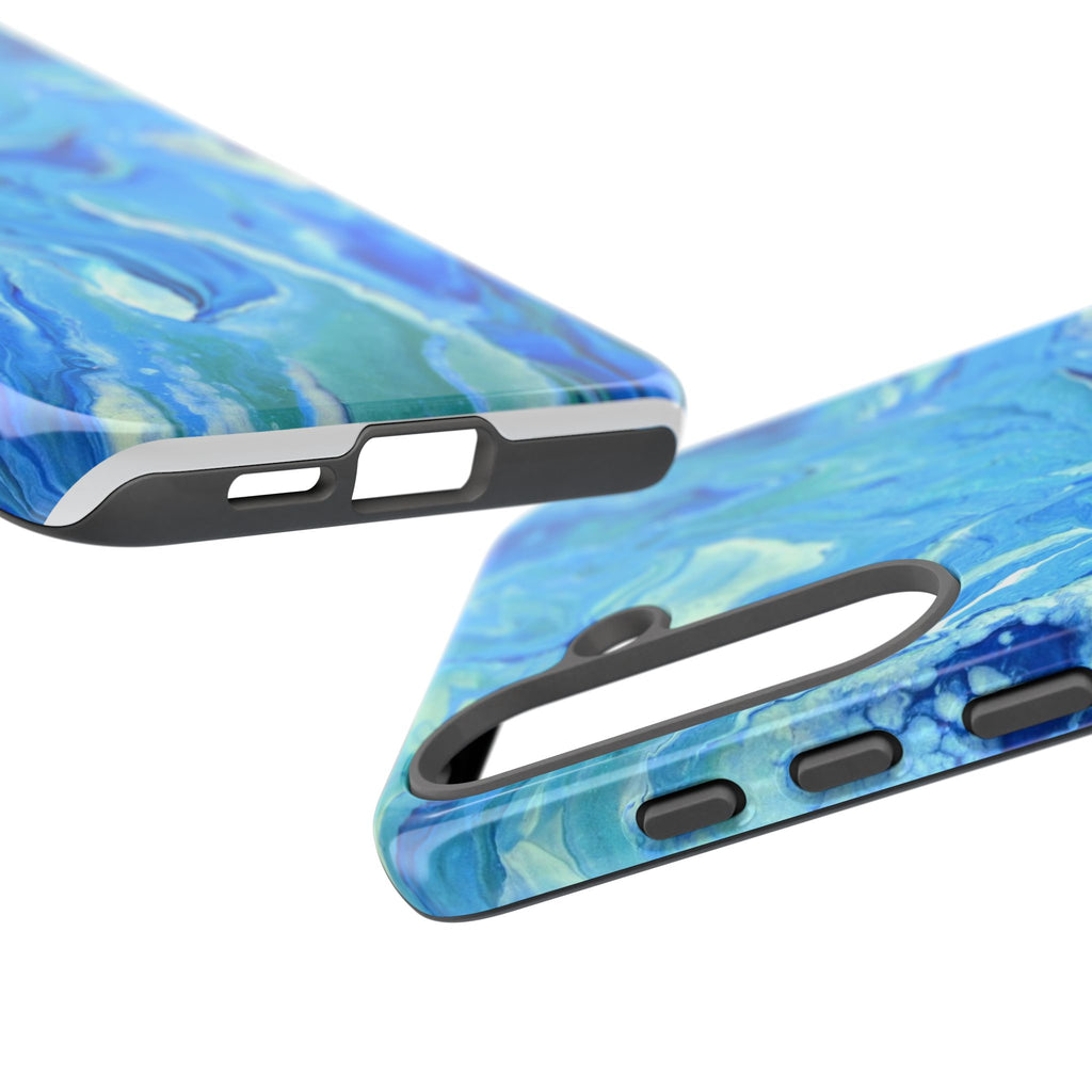 Blue Marble Tough Phone Case — Ocean Swirl Protective iPhone Cover