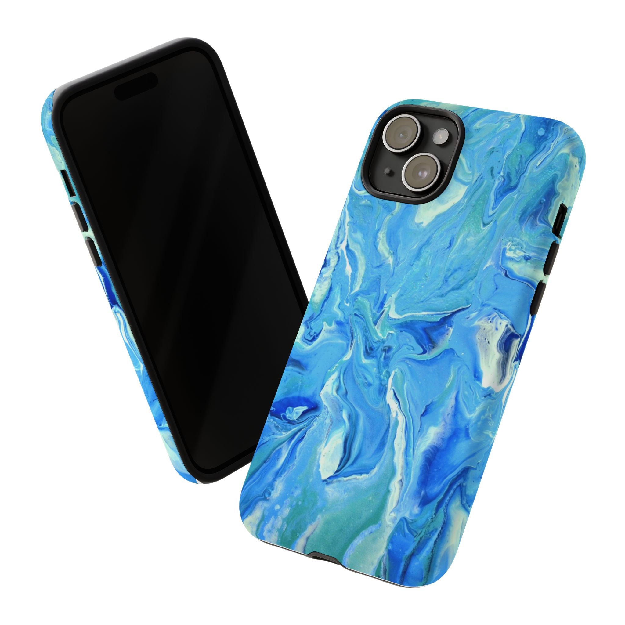 Blue Marble Tough Phone Case — Ocean Swirl Protective iPhone Cover