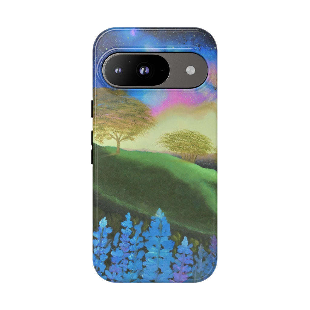 Aurora Nightscape Phone Case — Galaxy Meadow Protective Case