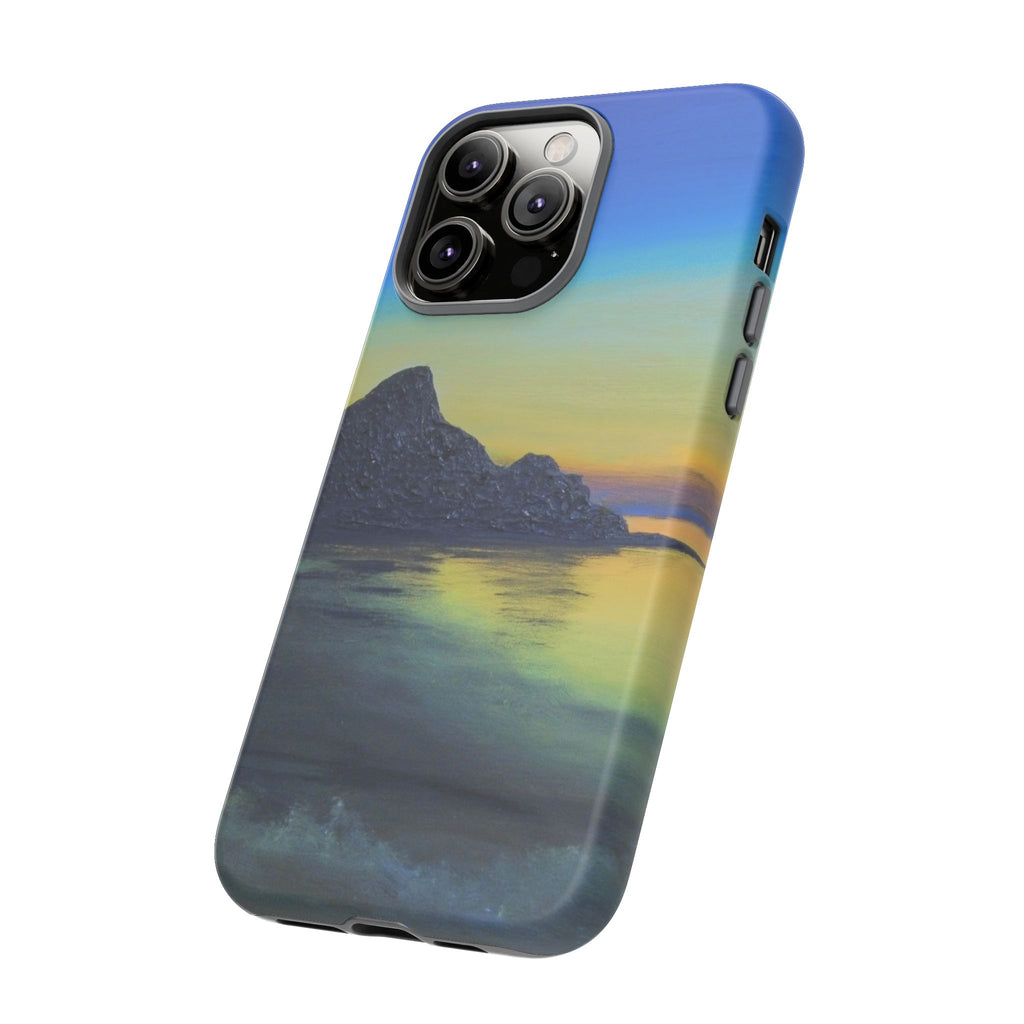 Sunset Cove Phone Case — Durable Protective Tough Case with Tranquil Beach Landscape
