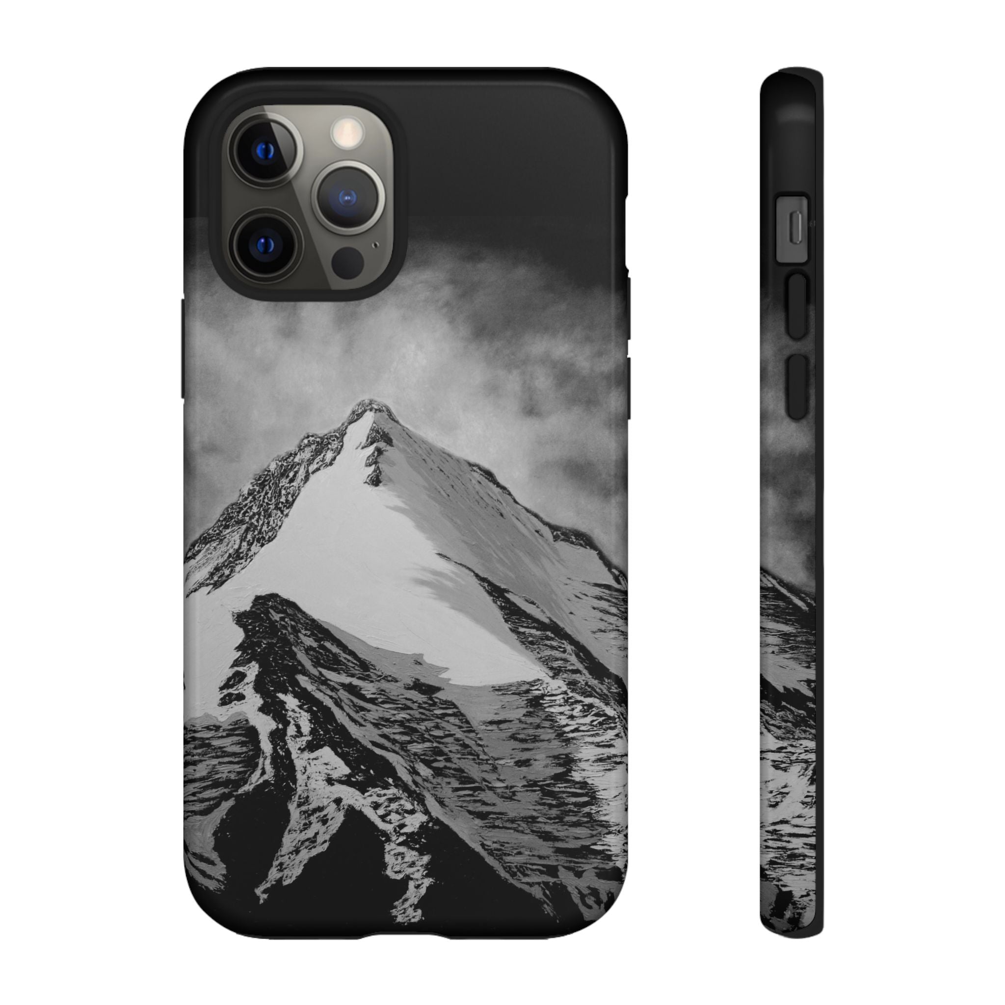 Mountain Peak Phone Case — Black & White Alpine Protective Case
