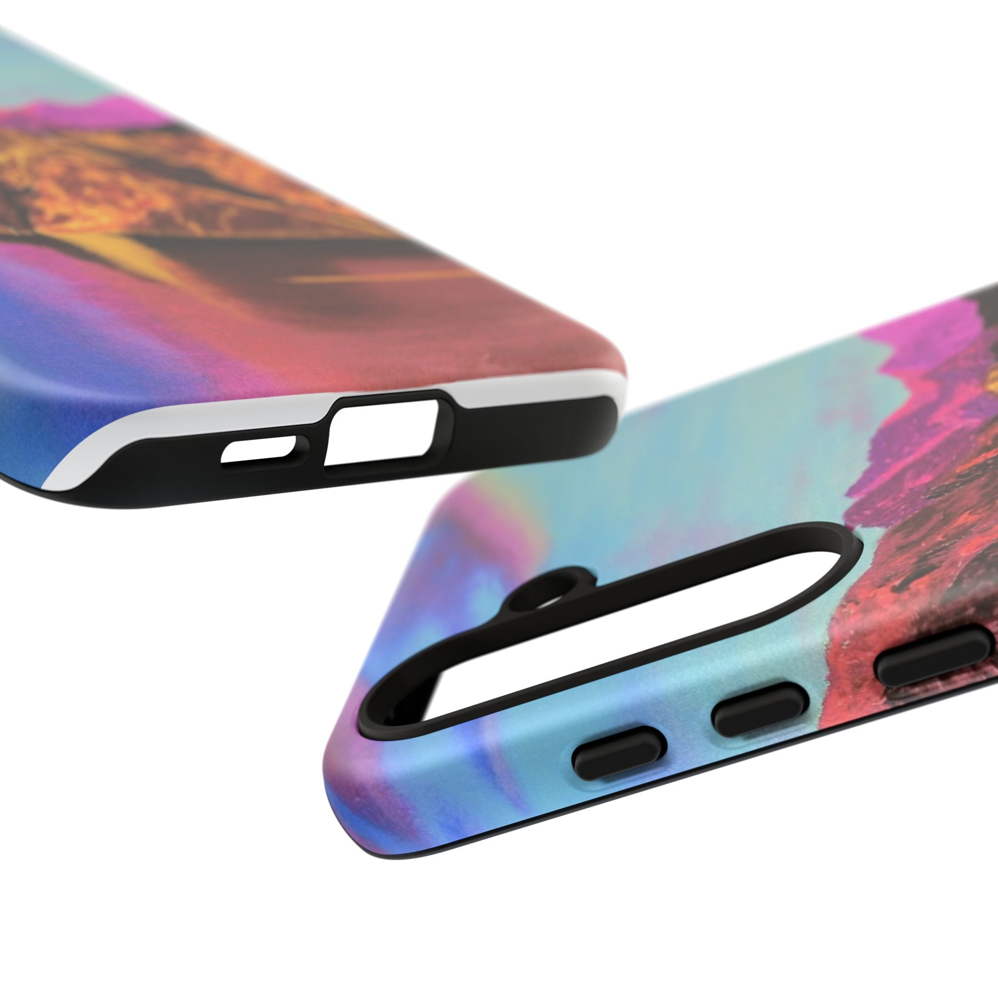 Protective Phone Case — Vibrant Retro Mountain Landscape