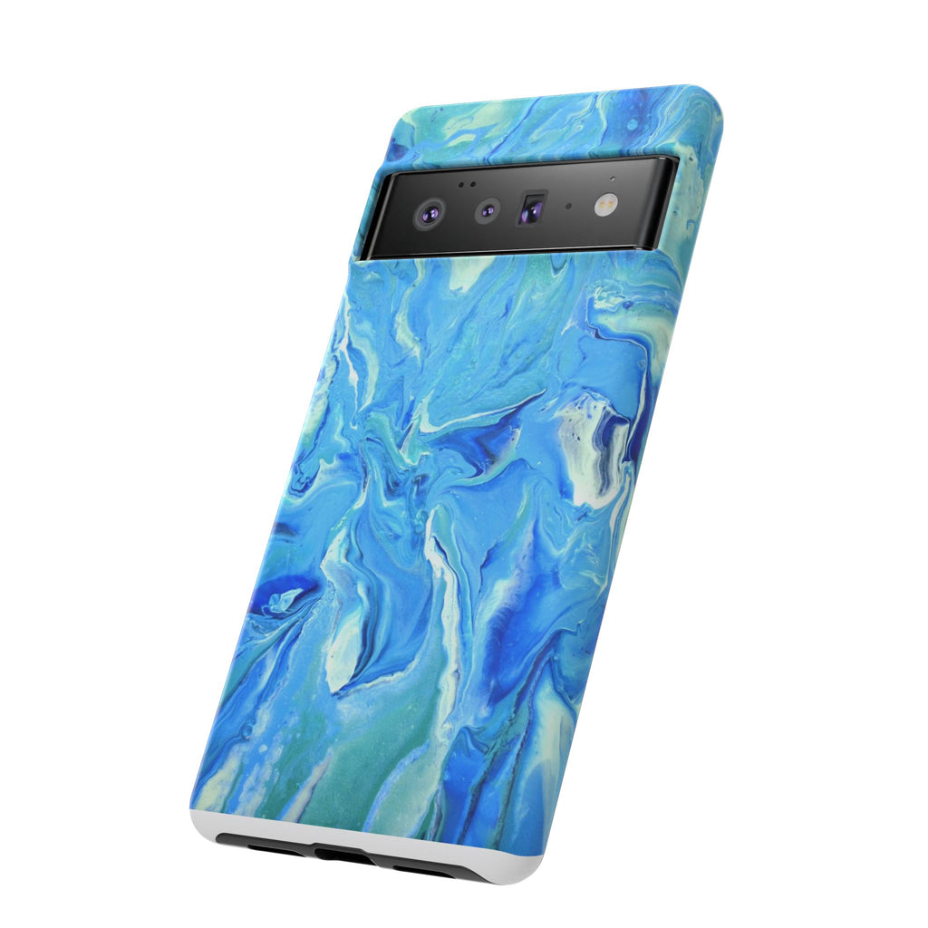 Blue Marble Tough Phone Case — Ocean Swirl Protective iPhone Cover