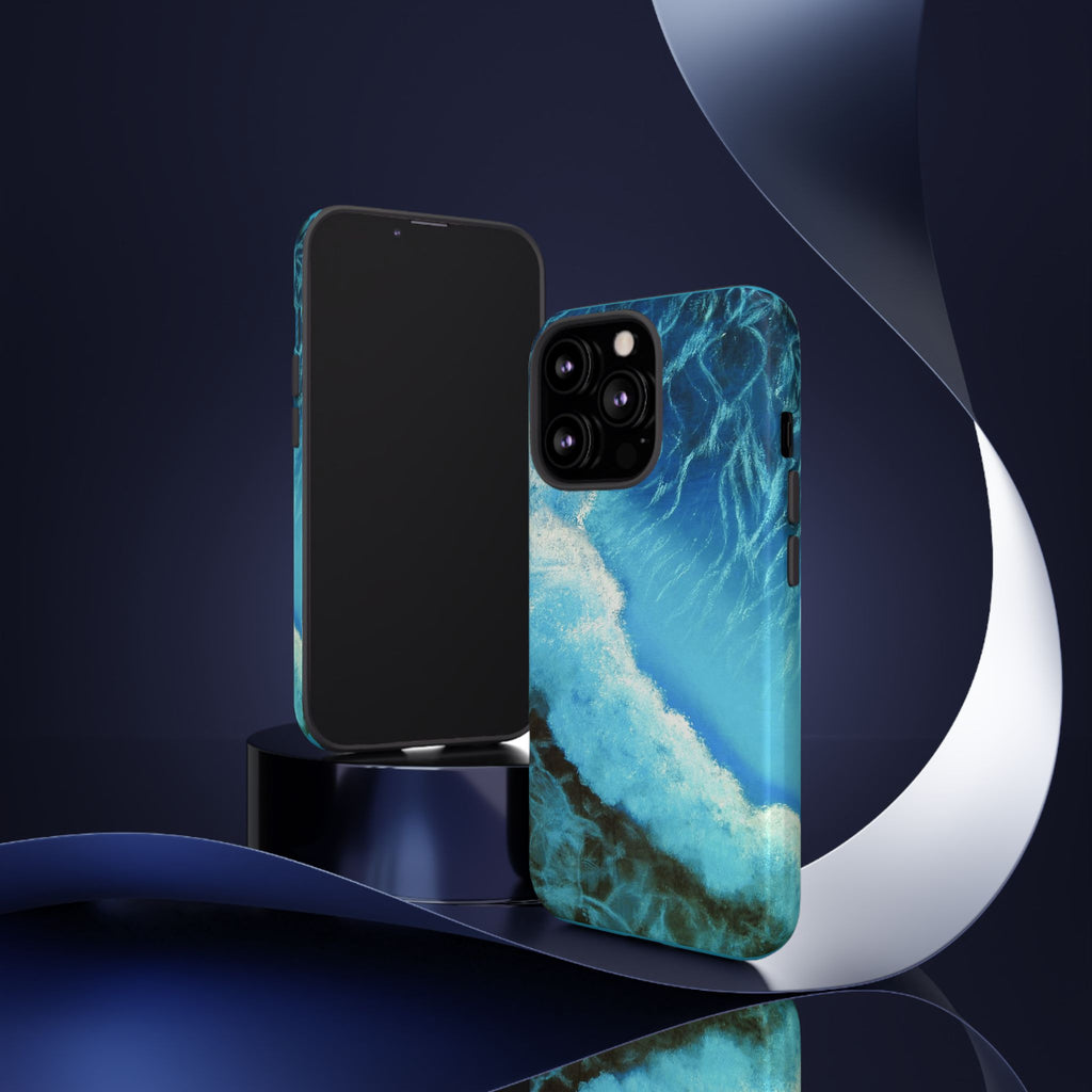 Ocean Wave Tough Phone Case — Blue Sea Water Protective Cover
