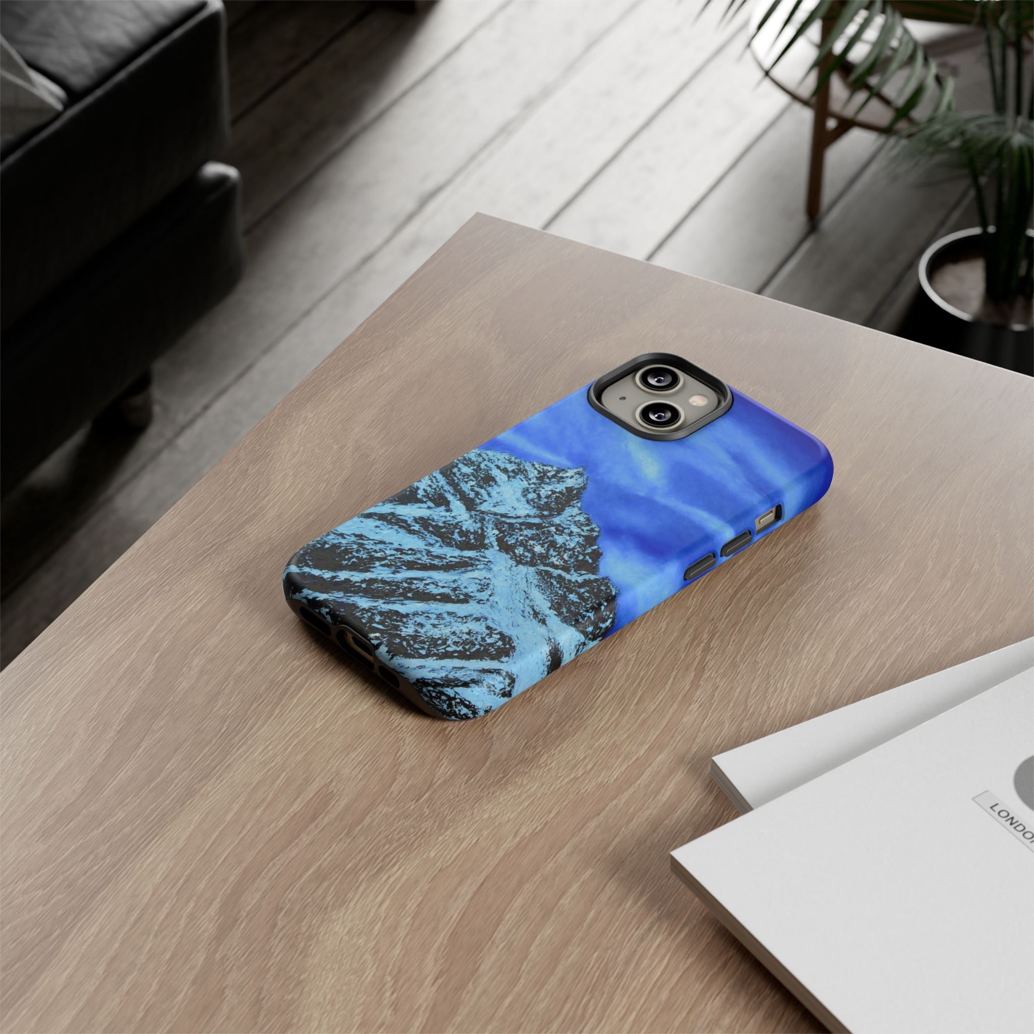Mountain Peak Blue Tough Phone Case — Rugged Protective iPhone Cover