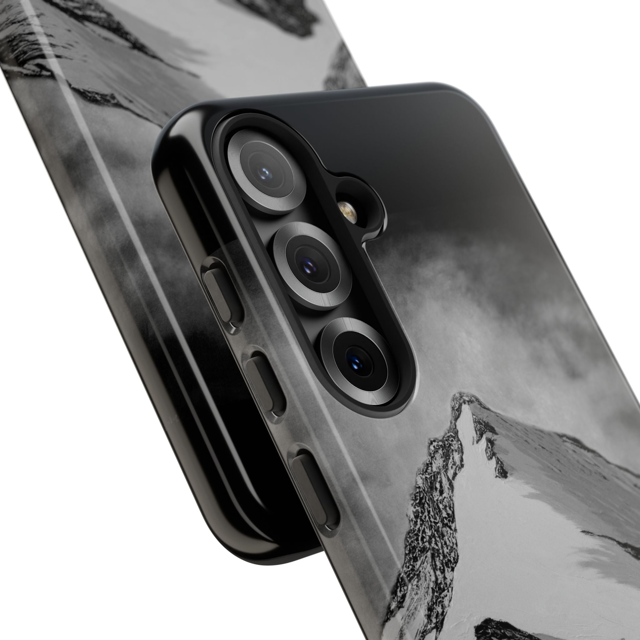 Mountain Peak Phone Case — Black & White Alpine Protective Case