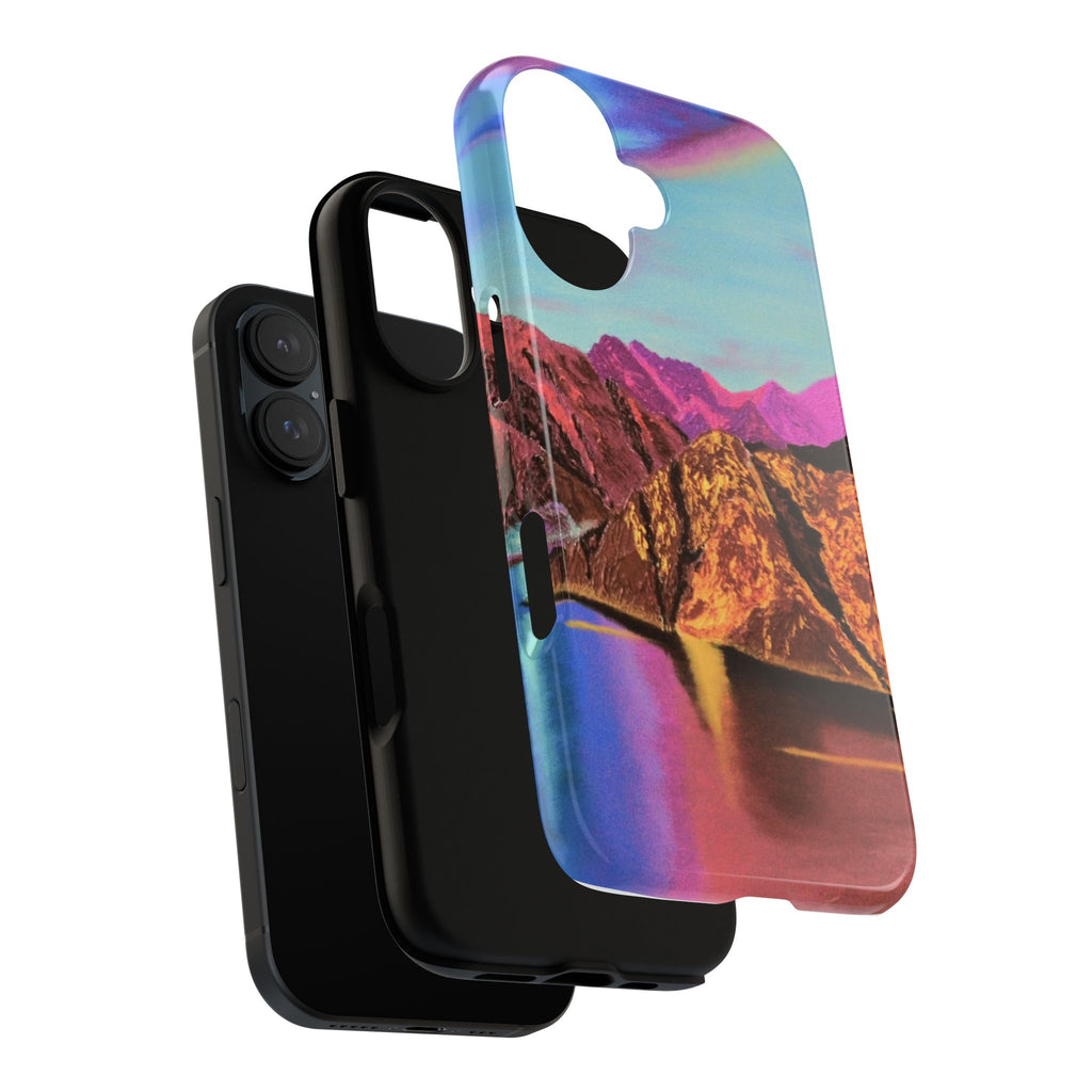 Protective Phone Case — Vibrant Retro Mountain Landscape