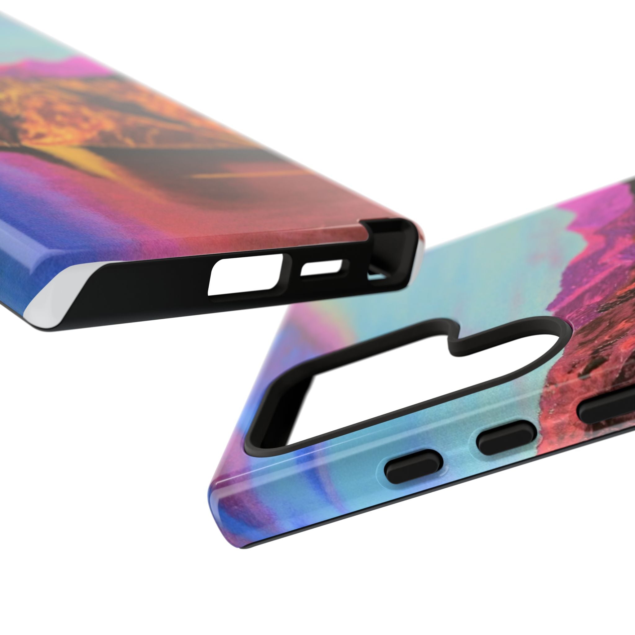 Protective Phone Case — Vibrant Retro Mountain Landscape