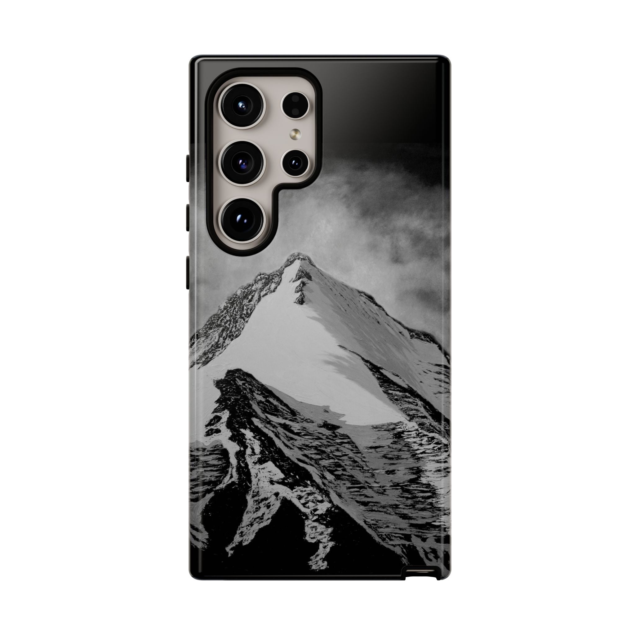 Mountain Peak Phone Case — Black & White Alpine Protective Case