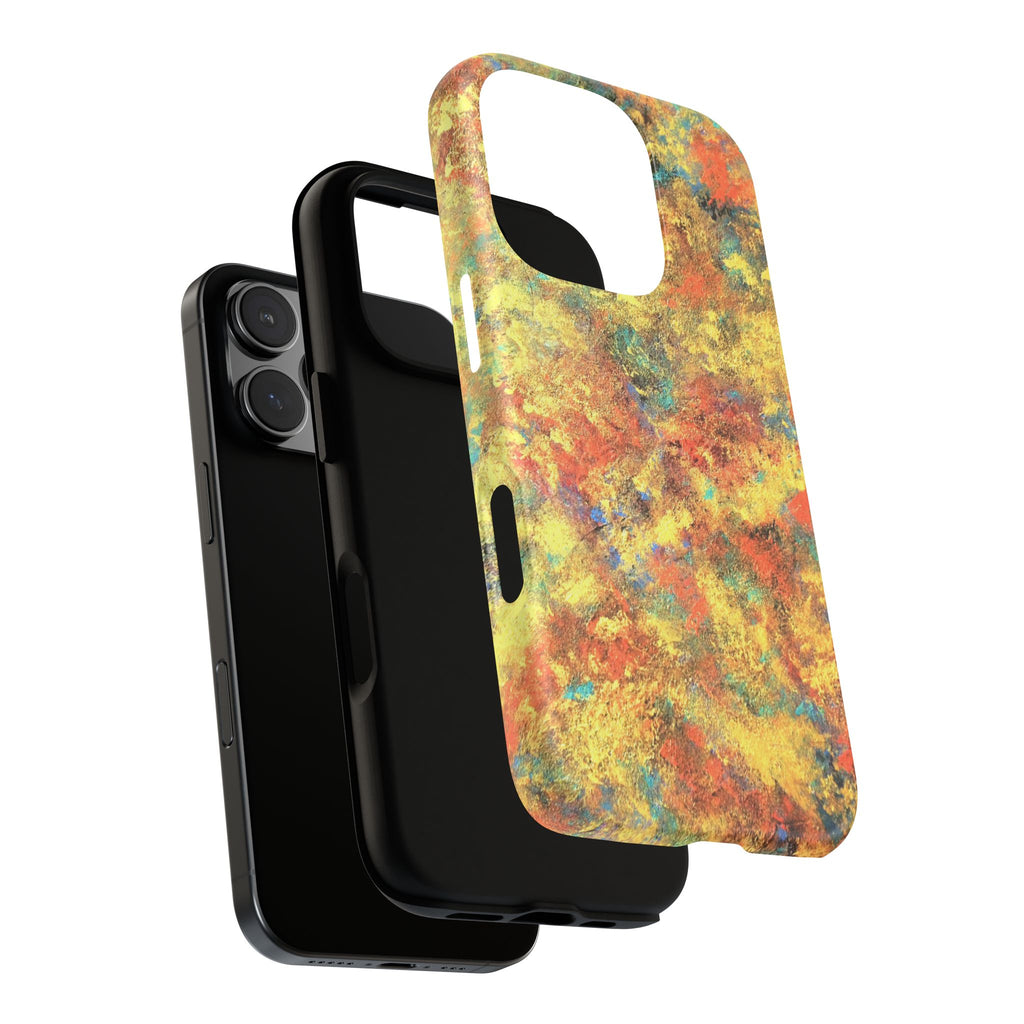 Abstract Autumn Marble Phone Case — Protective iPhone Cover with Warm Fall Colors