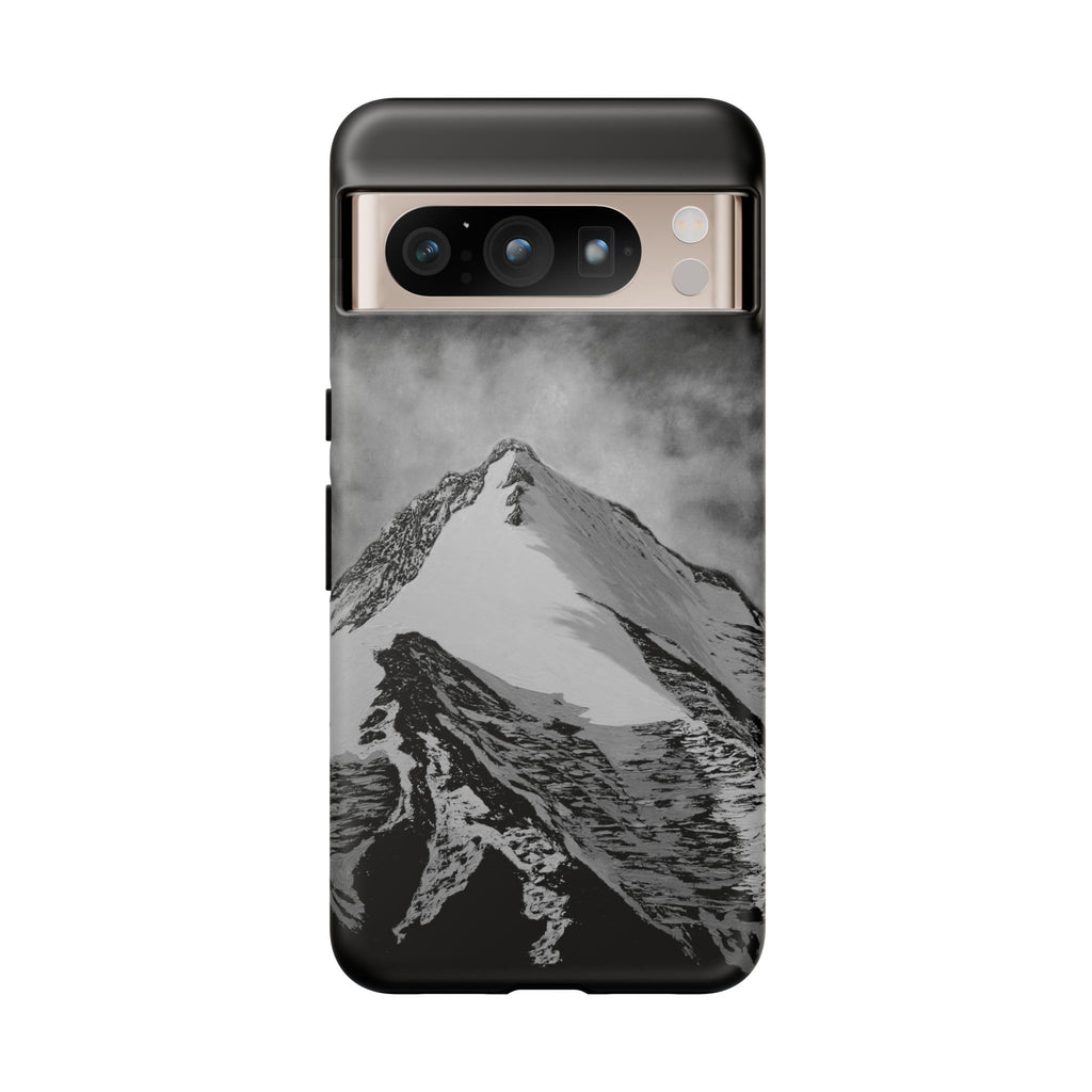 Mountain Peak Phone Case — Black & White Alpine Protective Case