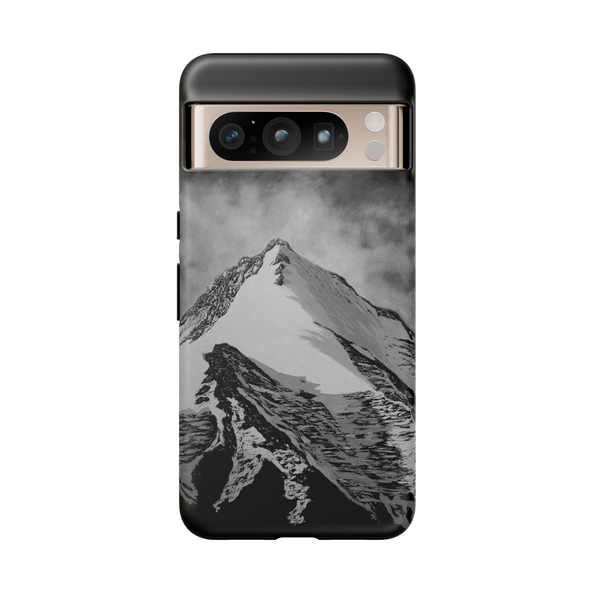 Mountain Peak Phone Case — Black & White Alpine Protective Case