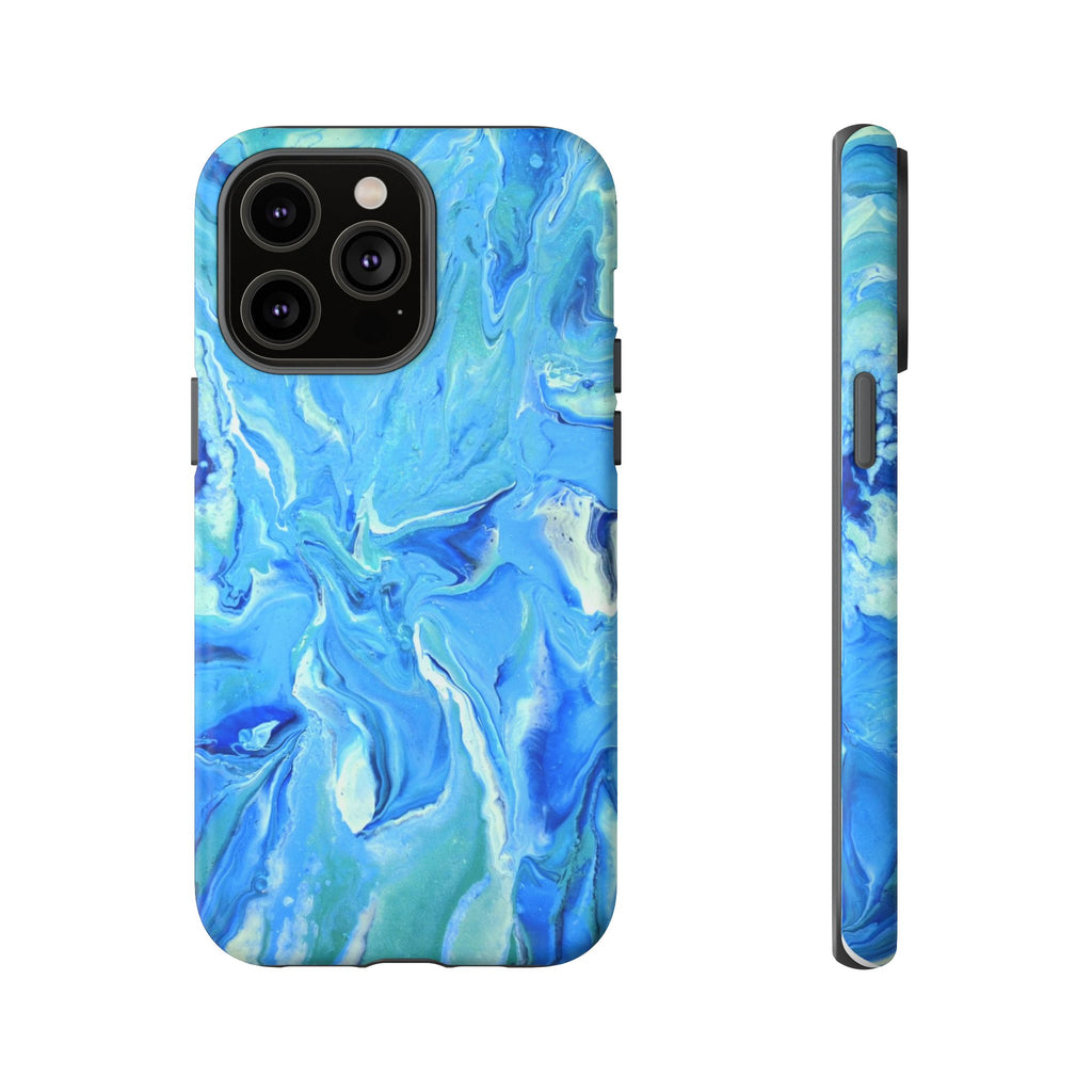 Blue Marble Tough Phone Case — Ocean Swirl Protective iPhone Cover