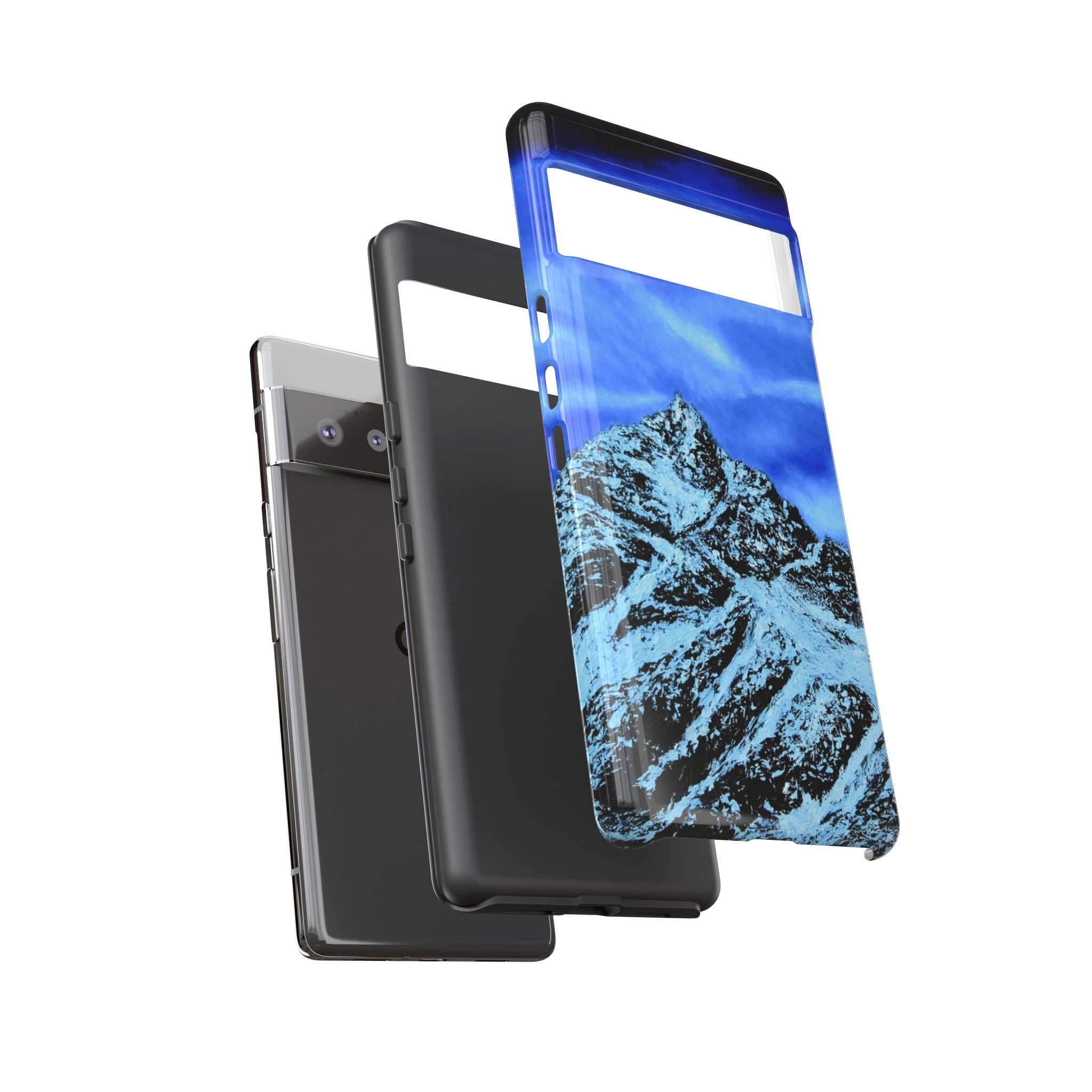 Mountain Peak Blue Tough Phone Case — Rugged Protective iPhone Cover
