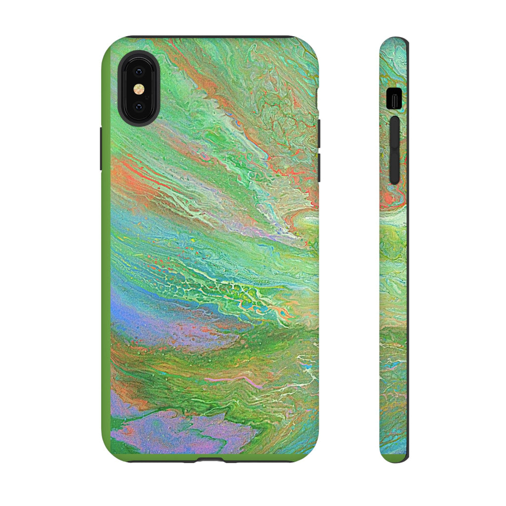 Marbled Green Abstract Phone Case — Protective Tough Case for iPhone