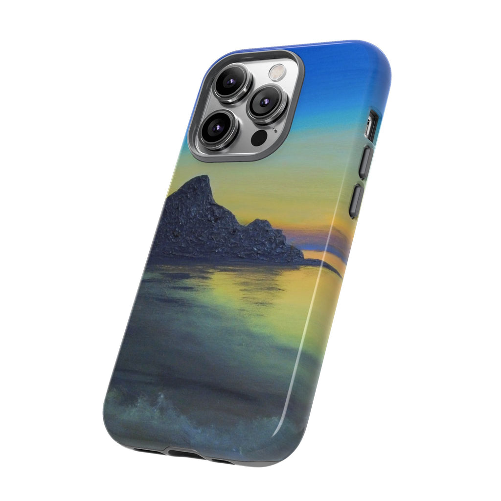 Sunset Cove Phone Case — Durable Protective Tough Case with Tranquil Beach Landscape