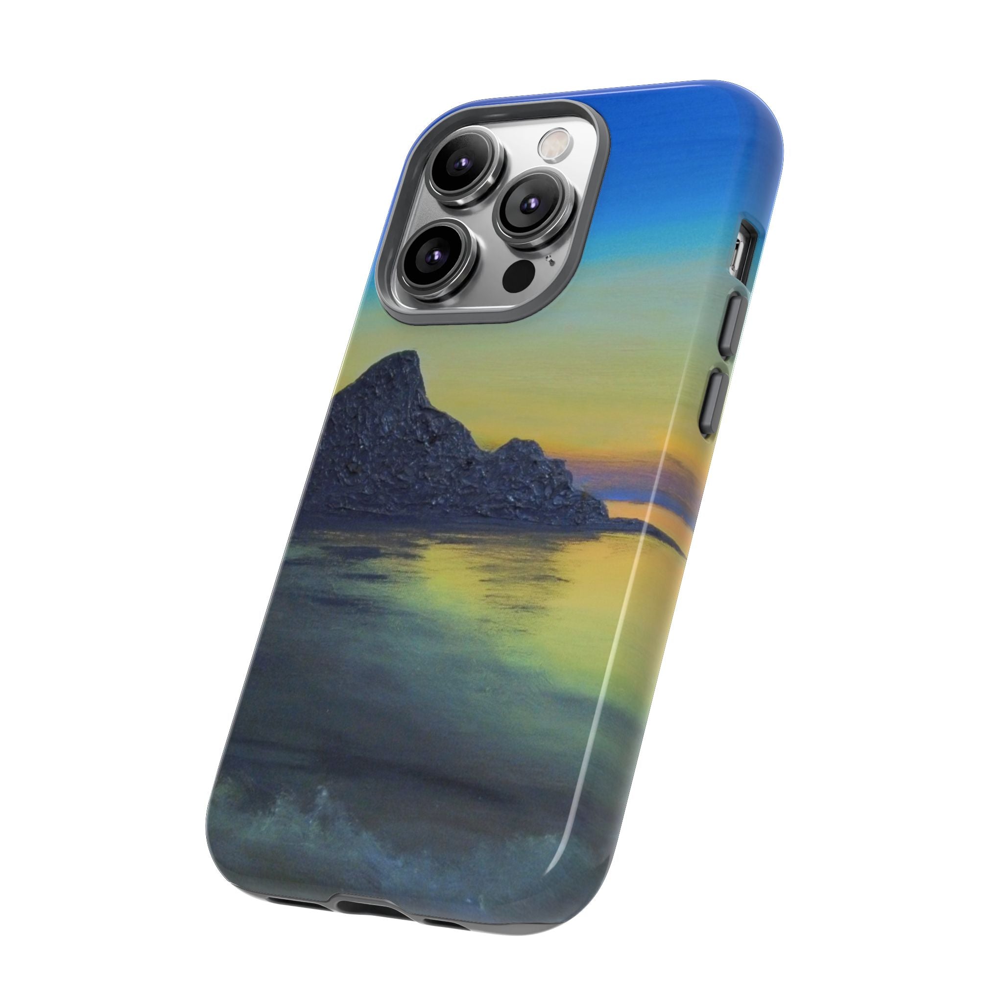 Sunset Cove Phone Case — Durable Protective Tough Case with Tranquil Beach Landscape