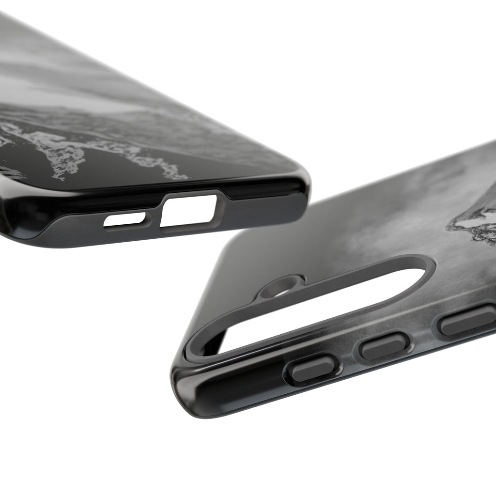 Mountain Peak Phone Case — Black & White Alpine Protective Case