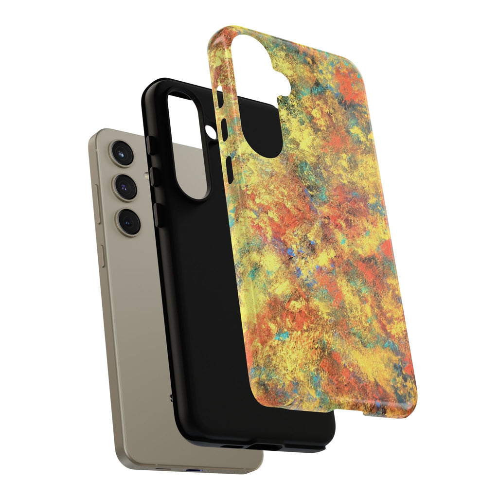 Abstract Autumn Marble Phone Case — Protective iPhone Cover with Warm Fall Colors