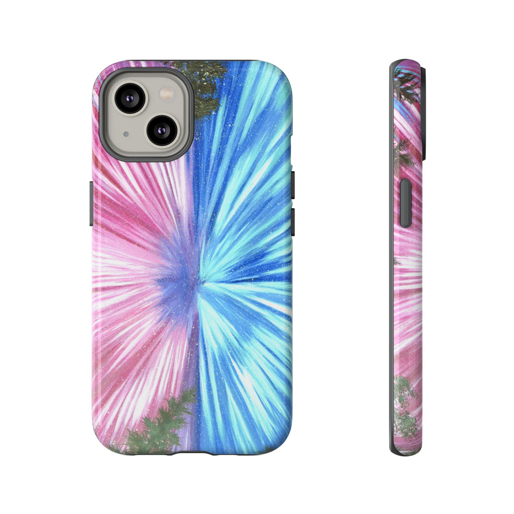 Phone Case — Pink & Blue Burst Tough Protective Case