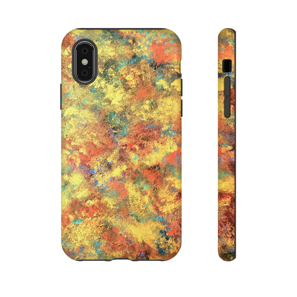 Abstract Autumn Marble Phone Case — Protective iPhone Cover with Warm Fall Colors