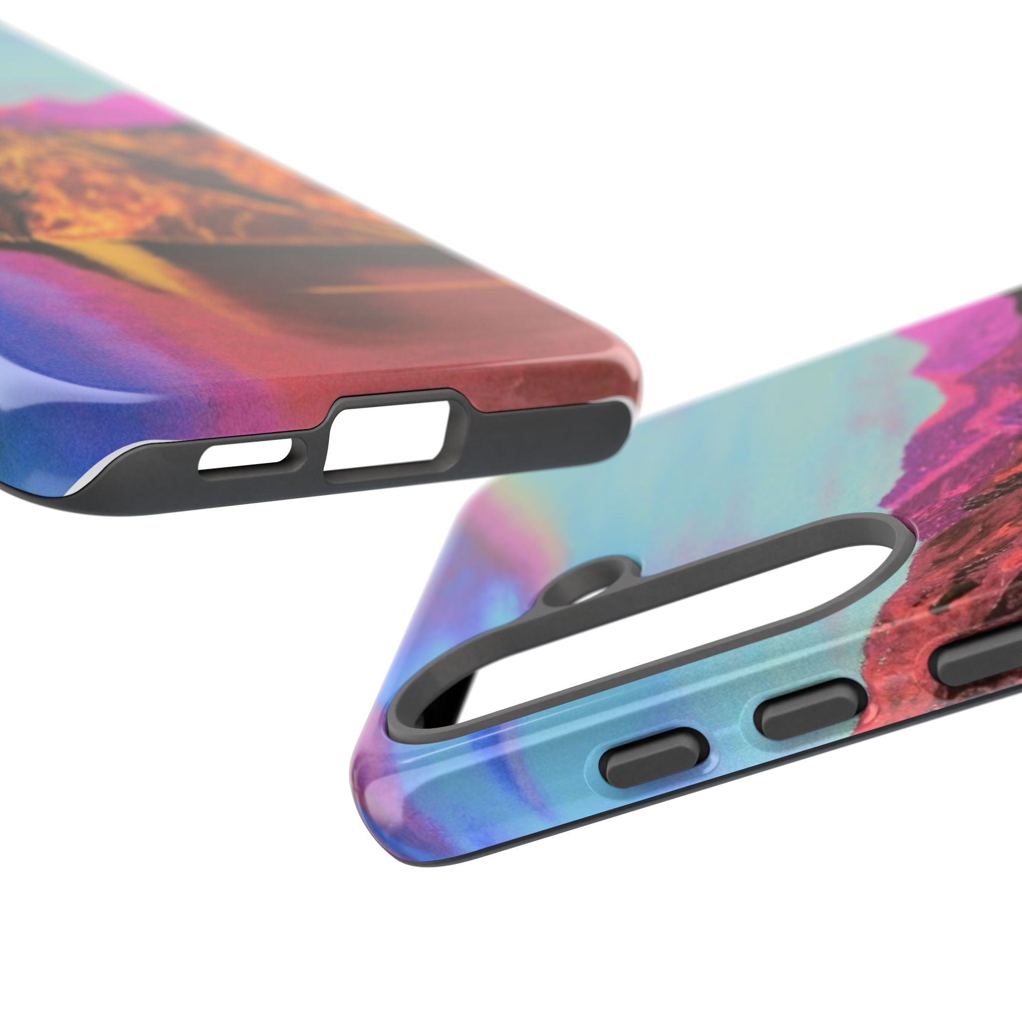 Protective Phone Case — Vibrant Retro Mountain Landscape
