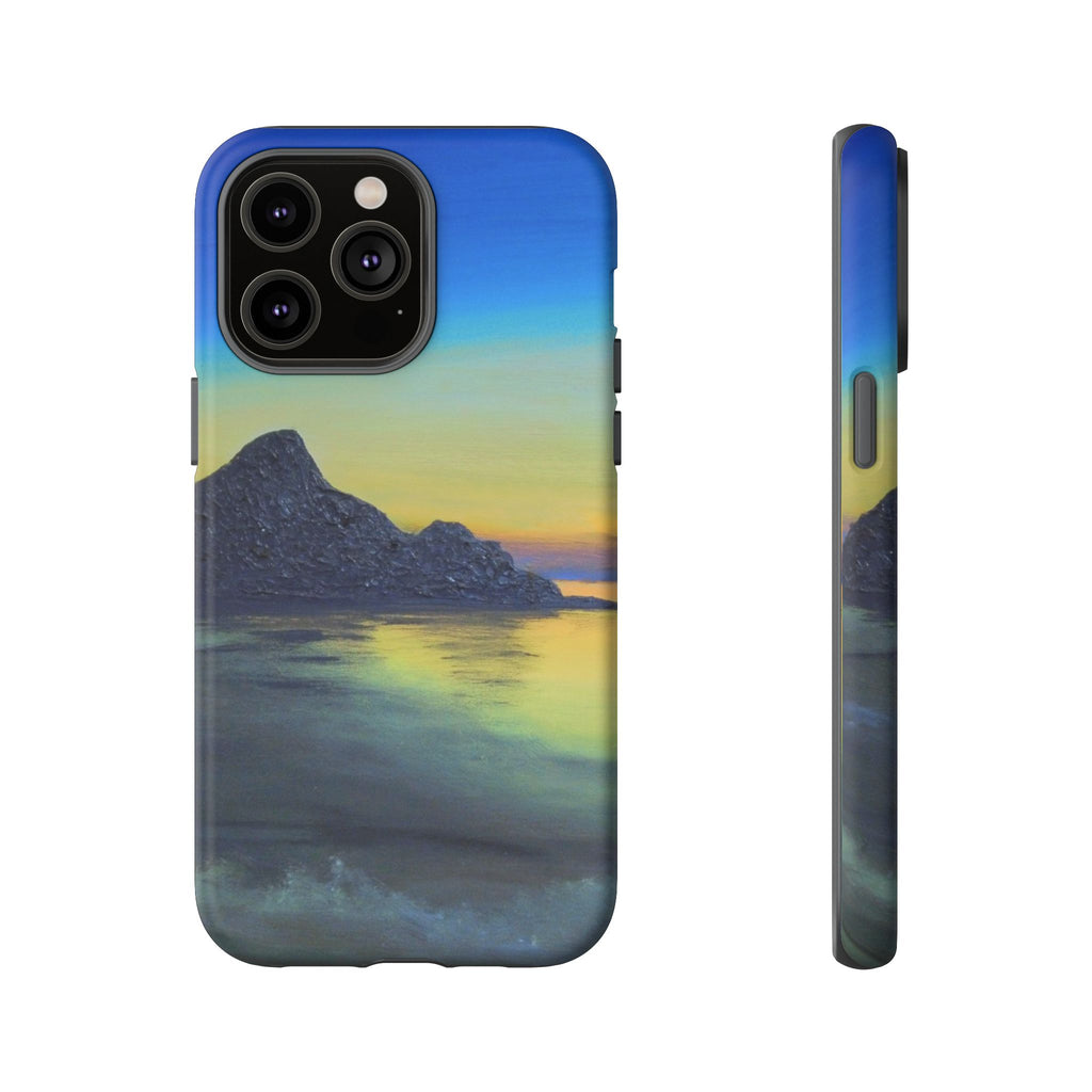 Sunset Cove Phone Case — Durable Protective Tough Case with Tranquil Beach Landscape