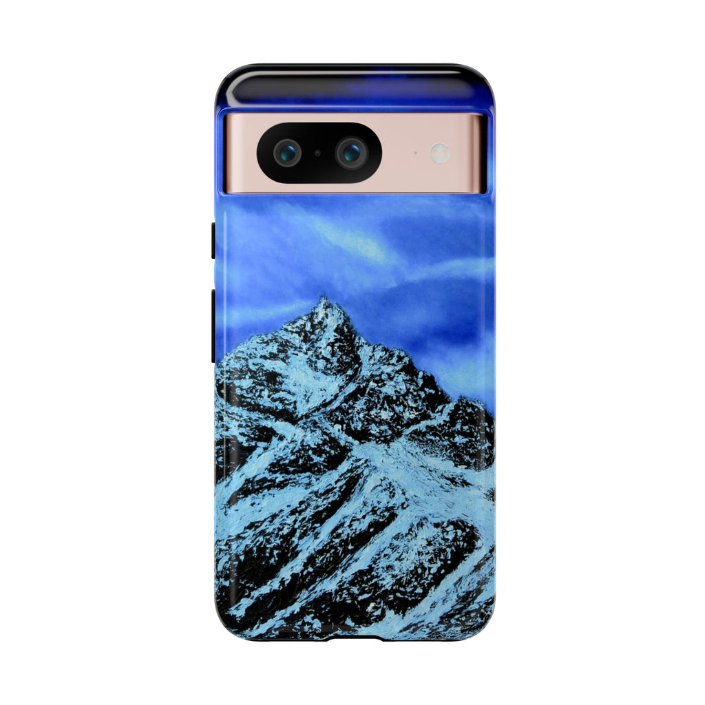 Mountain Peak Blue Tough Phone Case — Rugged Protective iPhone Cover