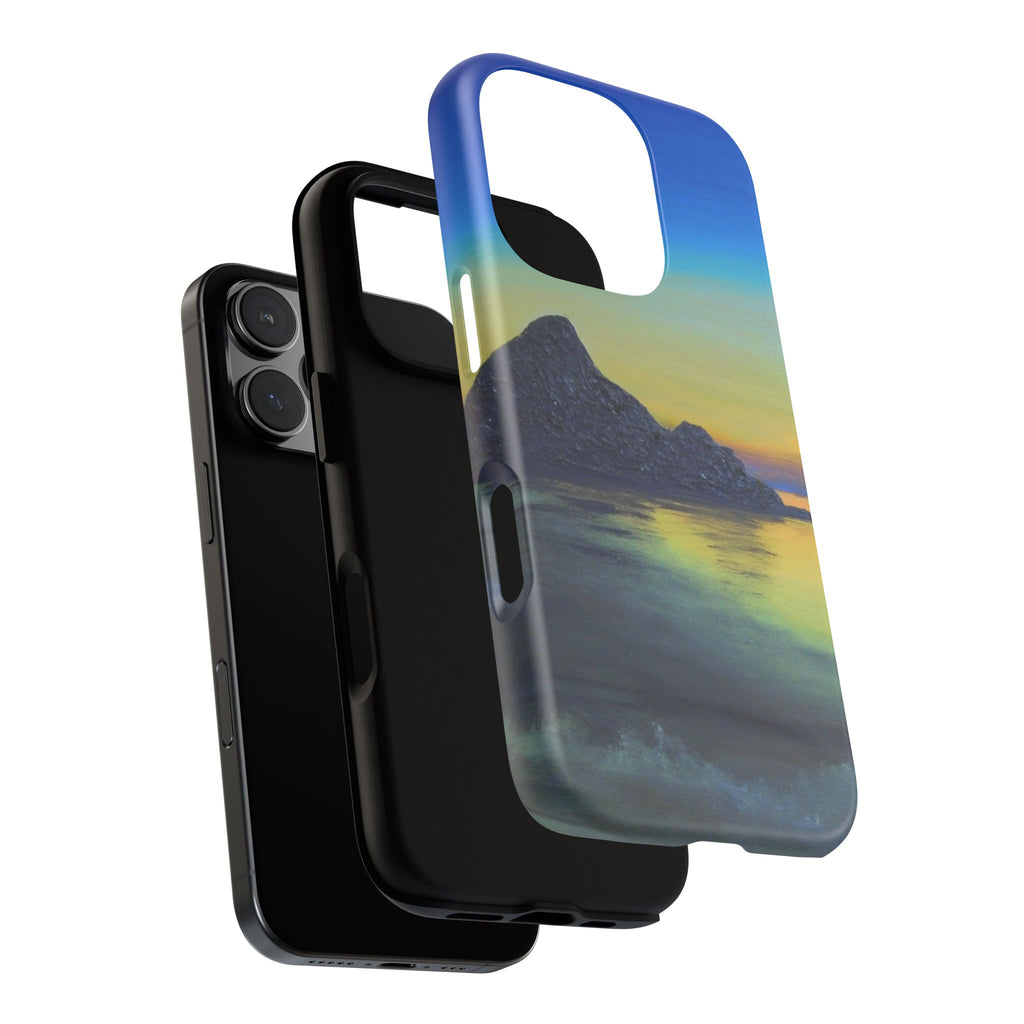 Sunset Cove Phone Case — Durable Protective Tough Case with Tranquil Beach Landscape