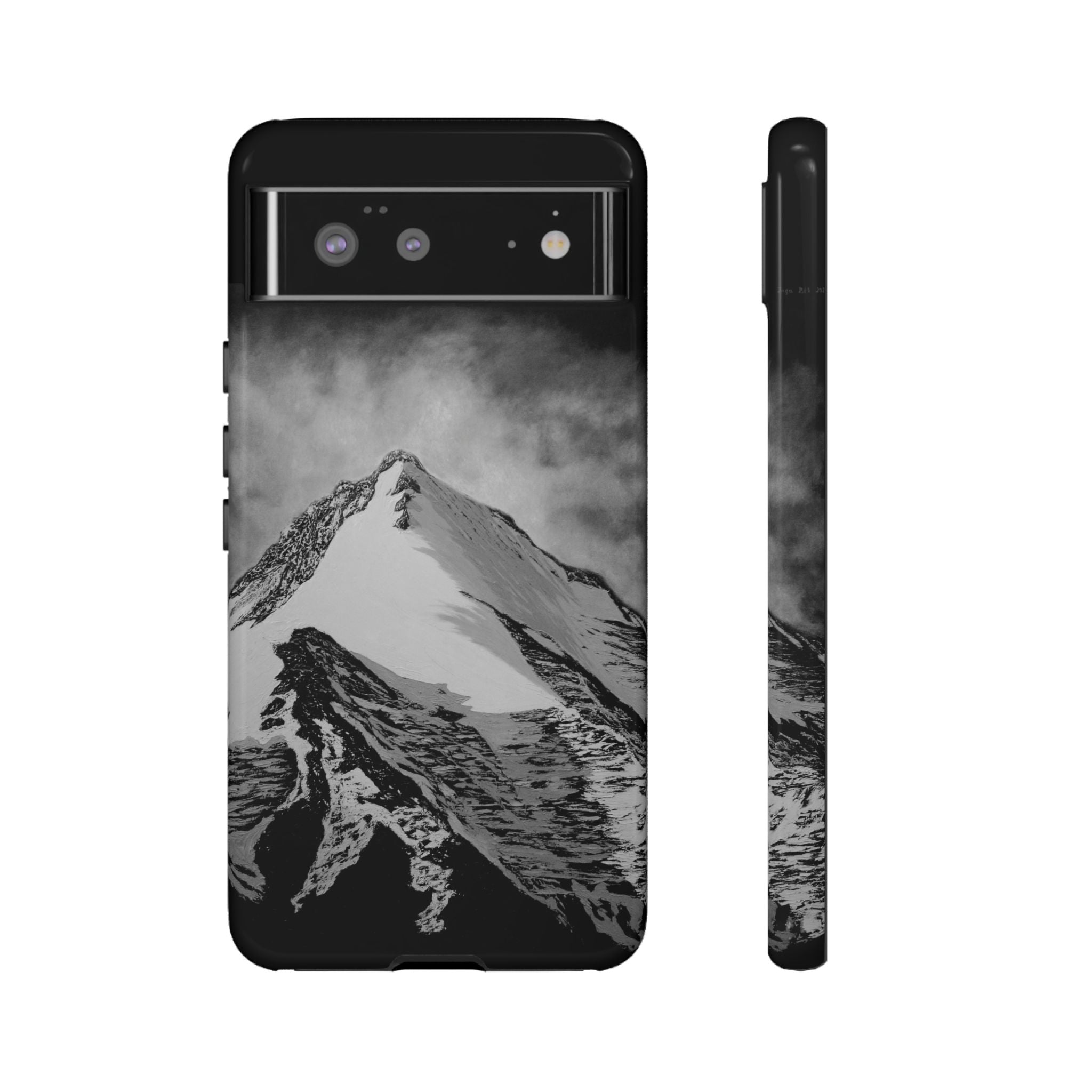 Mountain Peak Phone Case — Black & White Alpine Protective Case