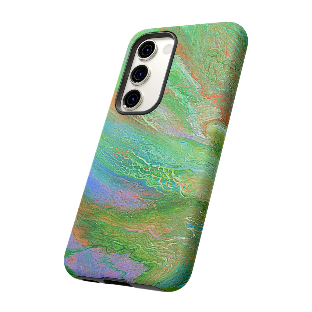 Marbled Green Abstract Phone Case — Protective Tough Case for iPhone