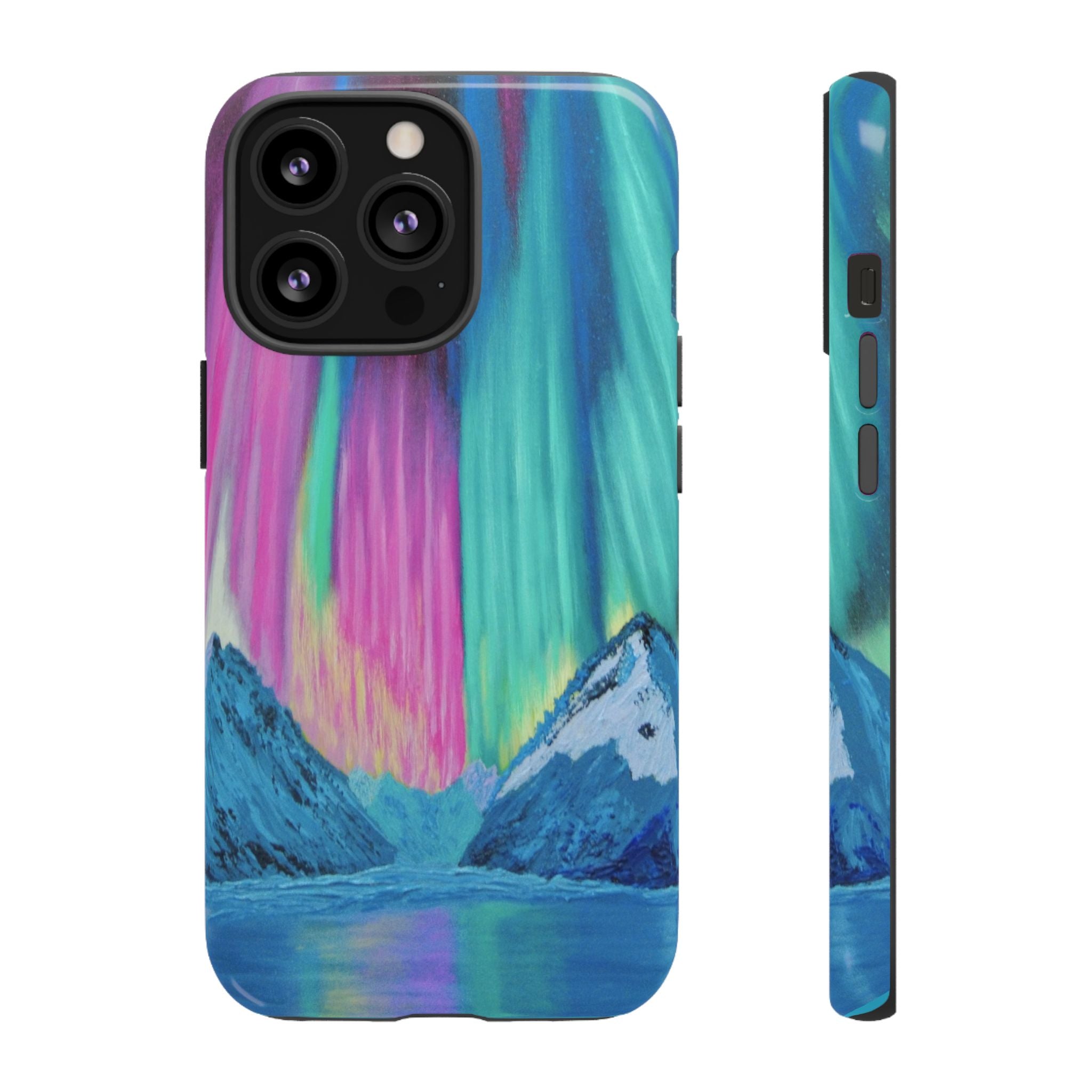 Aurora Mountain Tough Phone Case — Northern Lights Protective iPhone Cover