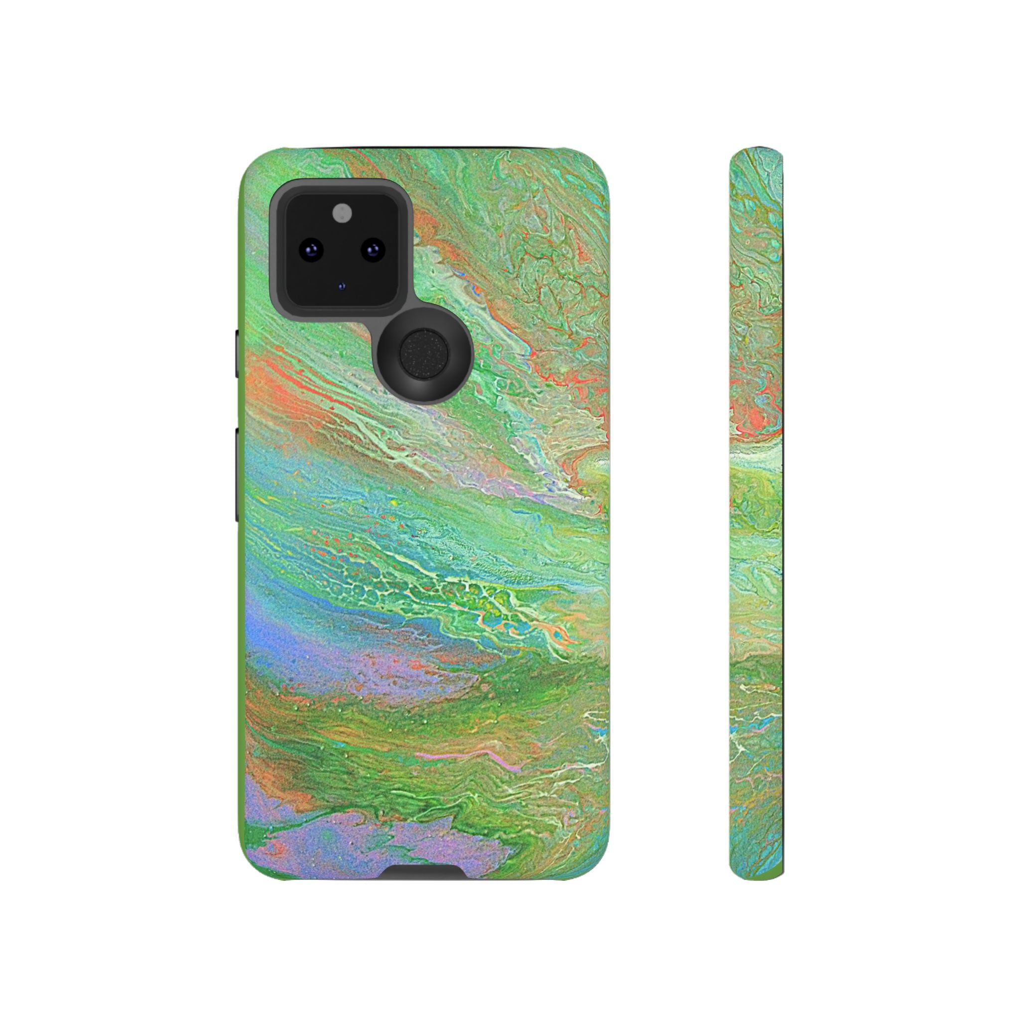 Marbled Green Abstract Phone Case — Protective Tough Case for iPhone