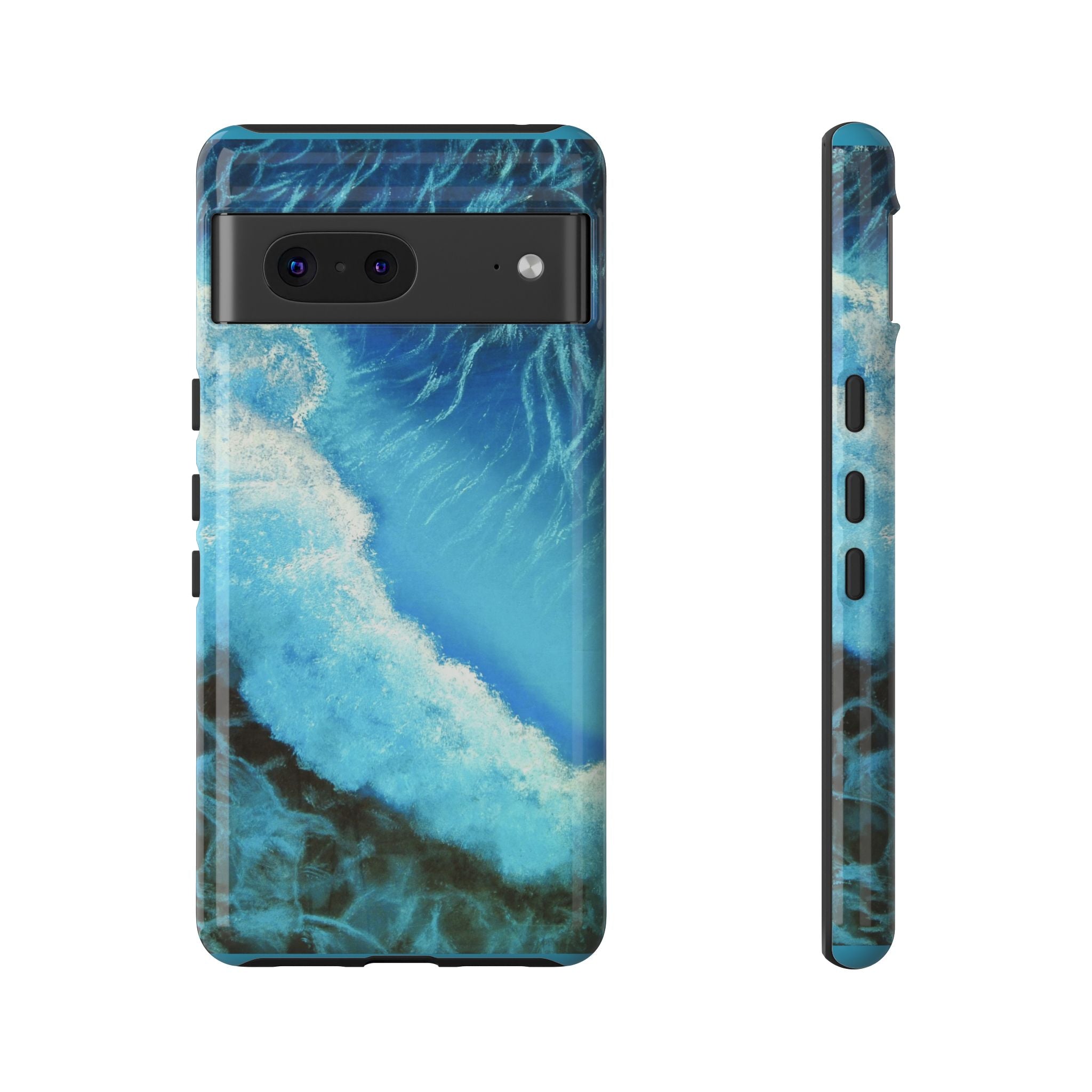 Ocean Wave Tough Phone Case — Blue Sea Water Protective Cover