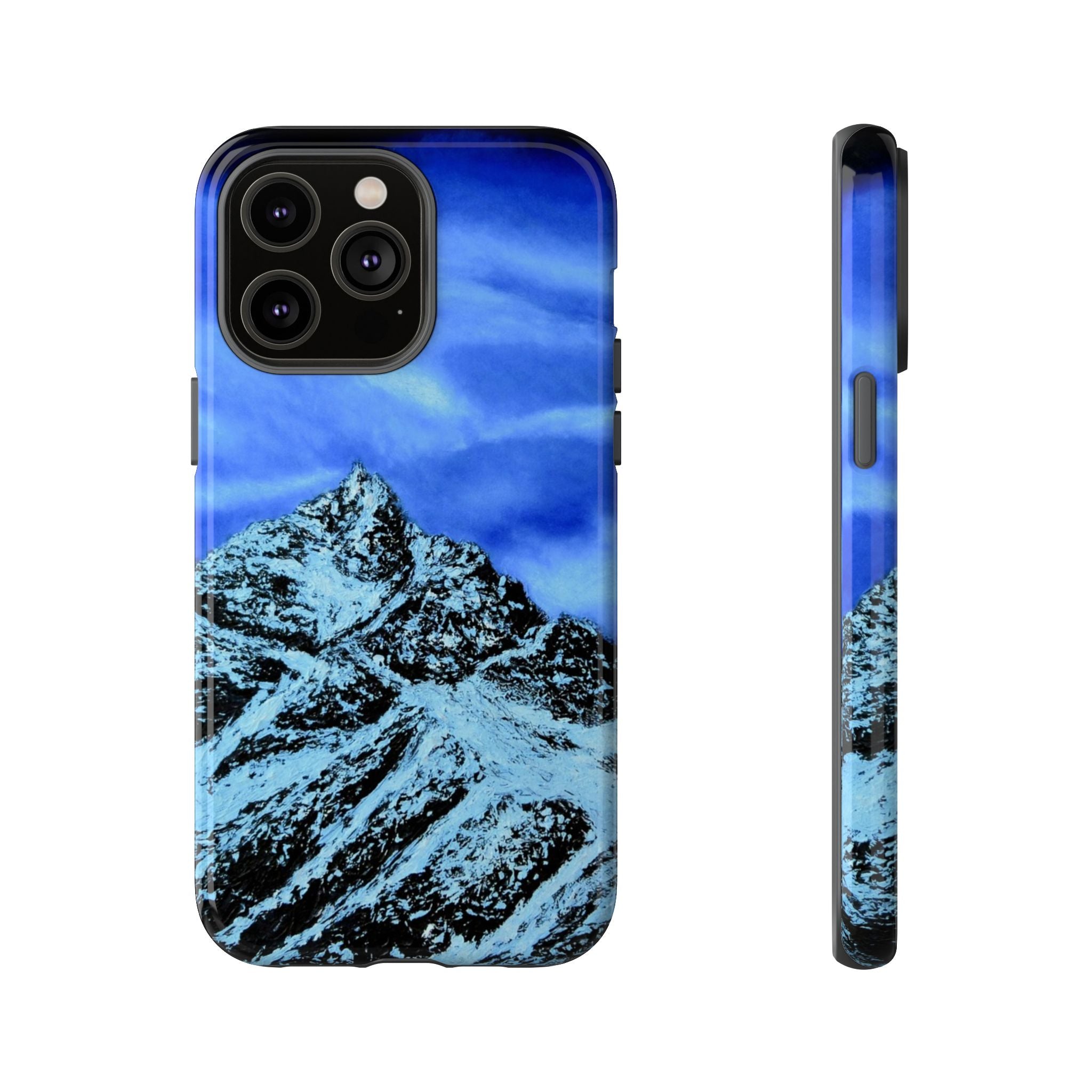Mountain Peak Blue Tough Phone Case — Rugged Protective iPhone Cover