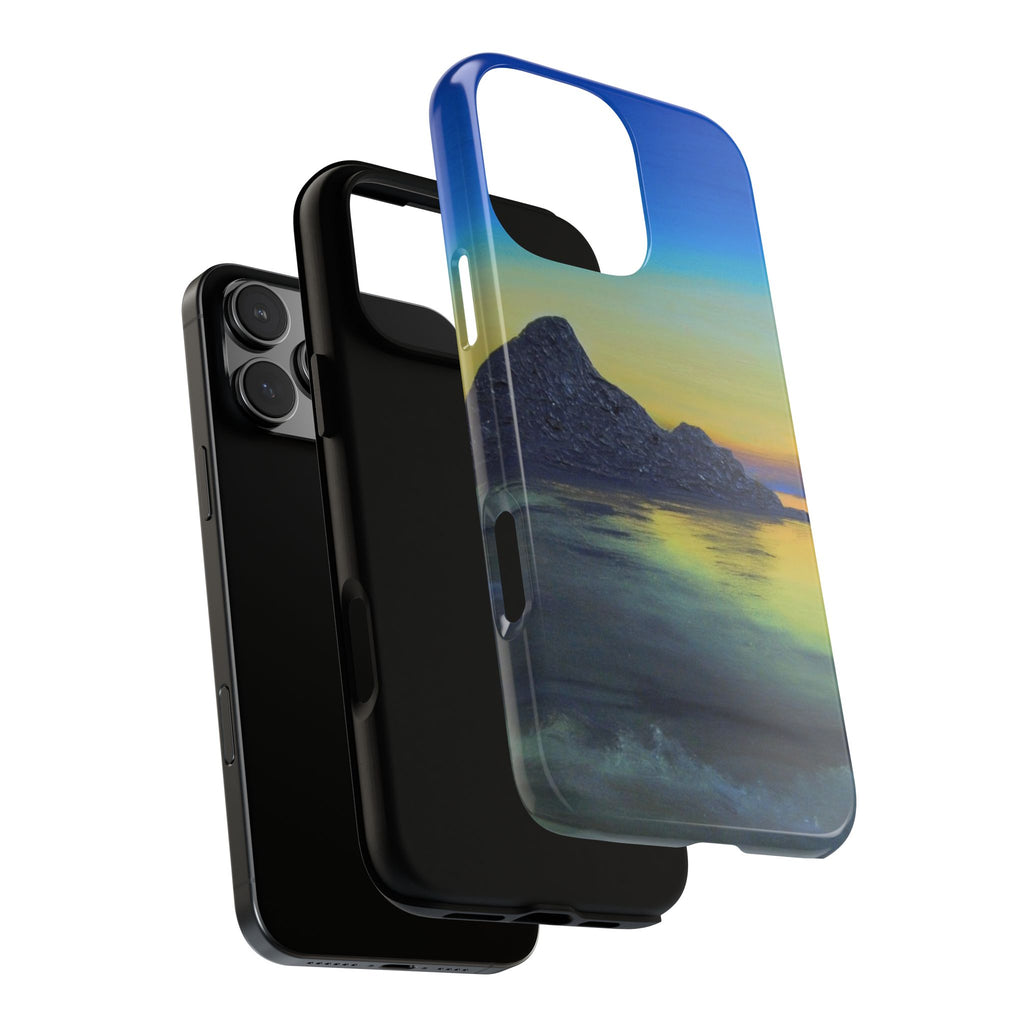 Sunset Cove Phone Case — Durable Protective Tough Case with Tranquil Beach Landscape